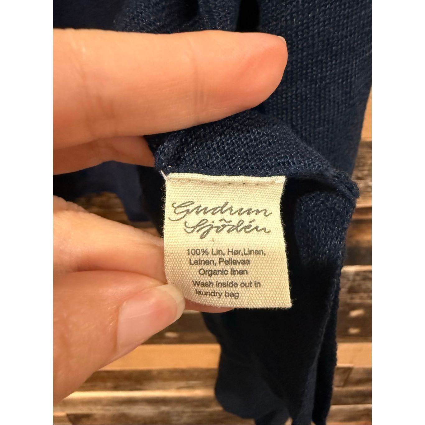 Guru Gudrun Sjoden open front navy blue linen cardigan size XL Size XL / US 12-14 / IT 48-50 - 4 Thumbnail