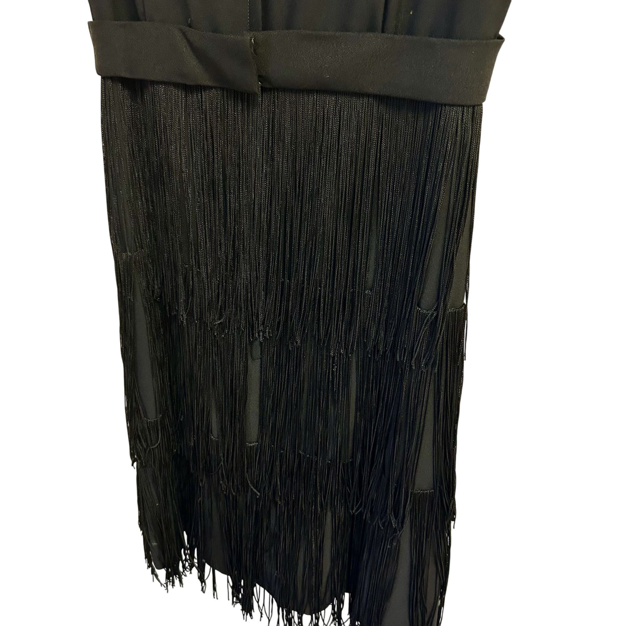 Vintage 1920's Black 3 Tier TASSEL Evening Cocktail FLAPPER Dress S Size S / US 4 / IT 40 - 10 Thumbnail