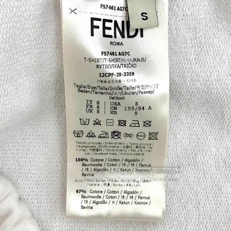 Fendi Fendi White Logo Letter Embroidered Cotton Round Neck Long Size S / US 4 / IT 40 - 7 Thumbnail