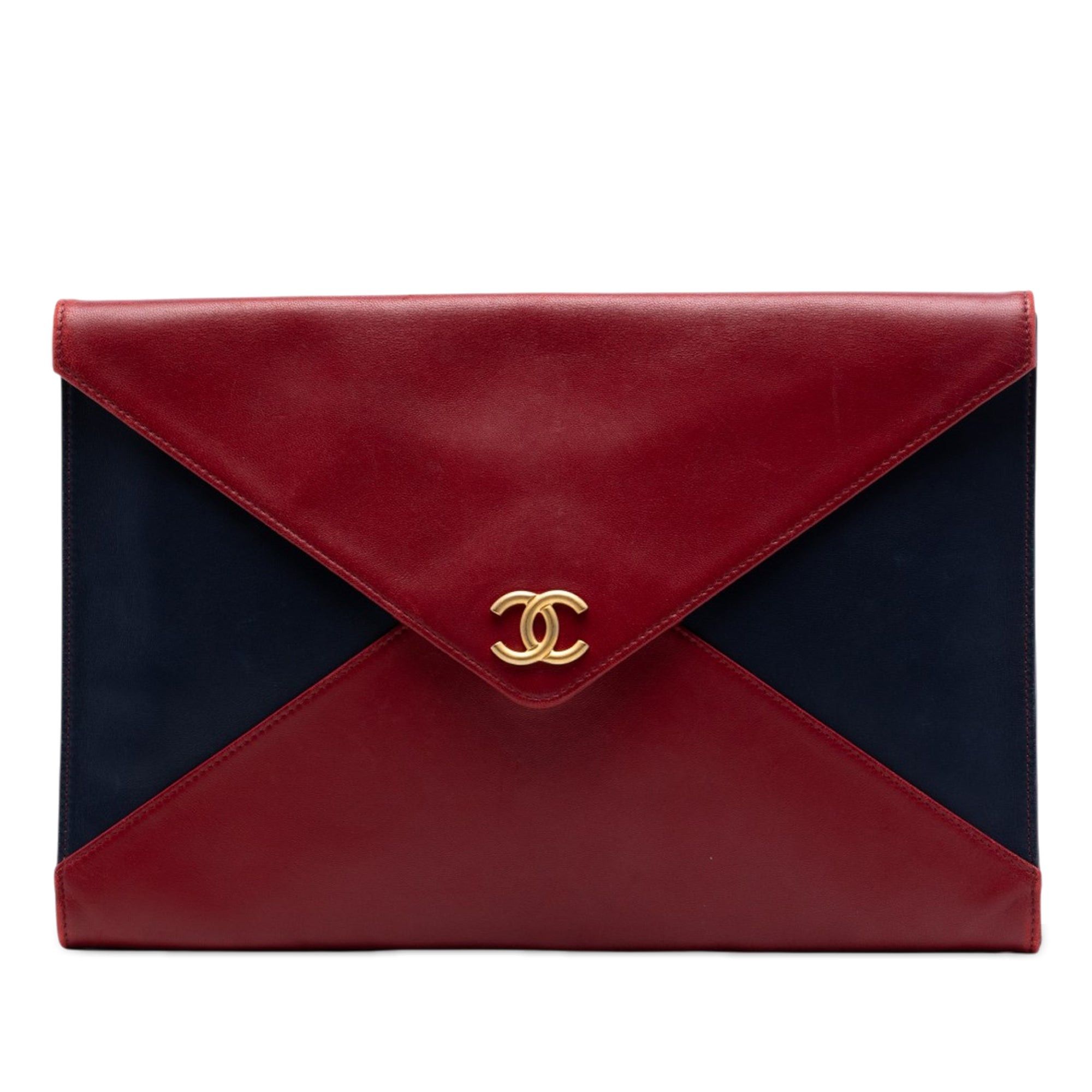 Chanel Large Bicolor Lambskin Envelope Clutch Size ONE SIZE - 1 Thumbnail