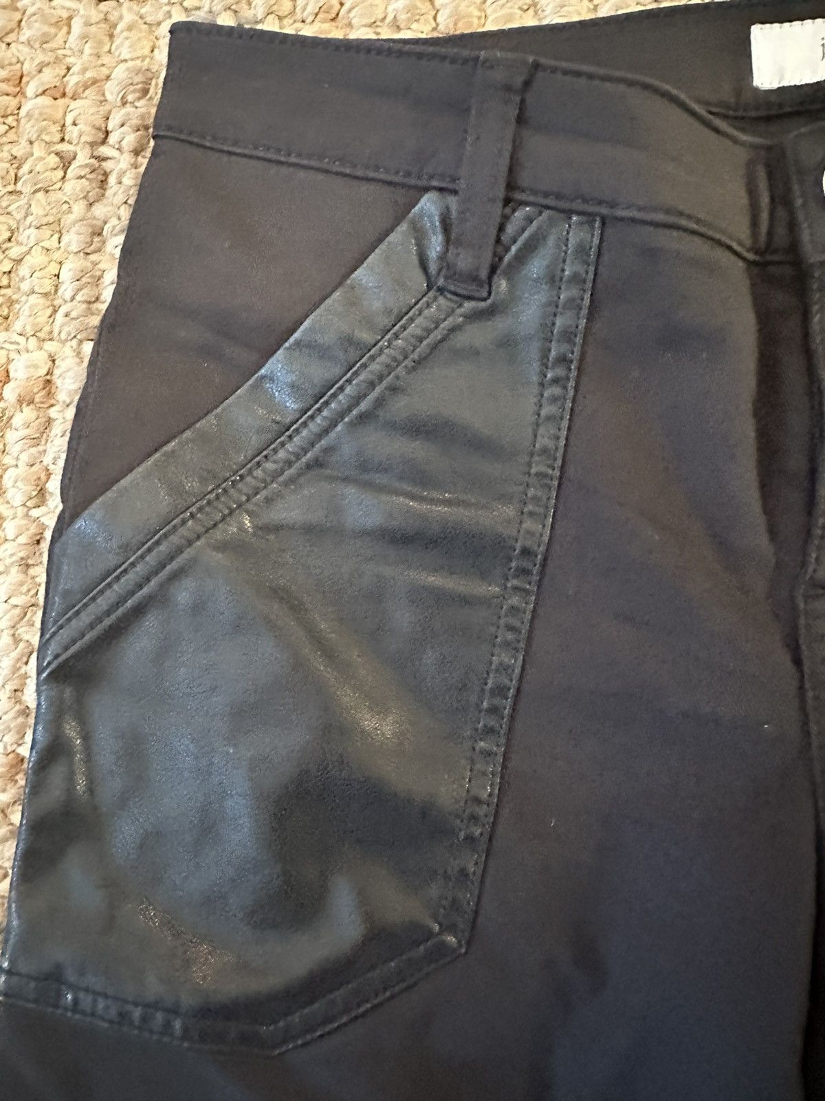 Joie JOIE Okana Faux Leather Trimmed Cropped Pants Size 29" - 9 Thumbnail