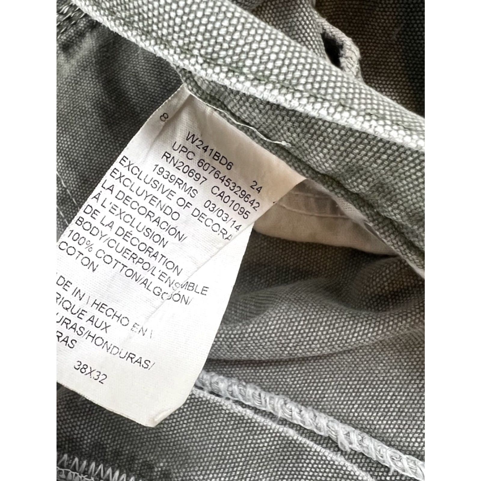 Dickies Dickies Pants Mens Carpenter Workwear 38x32 Green Cotton Canvas Dickies Logo Pockets Straight Front Relaxed Rise Mid Solid лиц Size US 38 / EU 54 - 7 Thumbnail