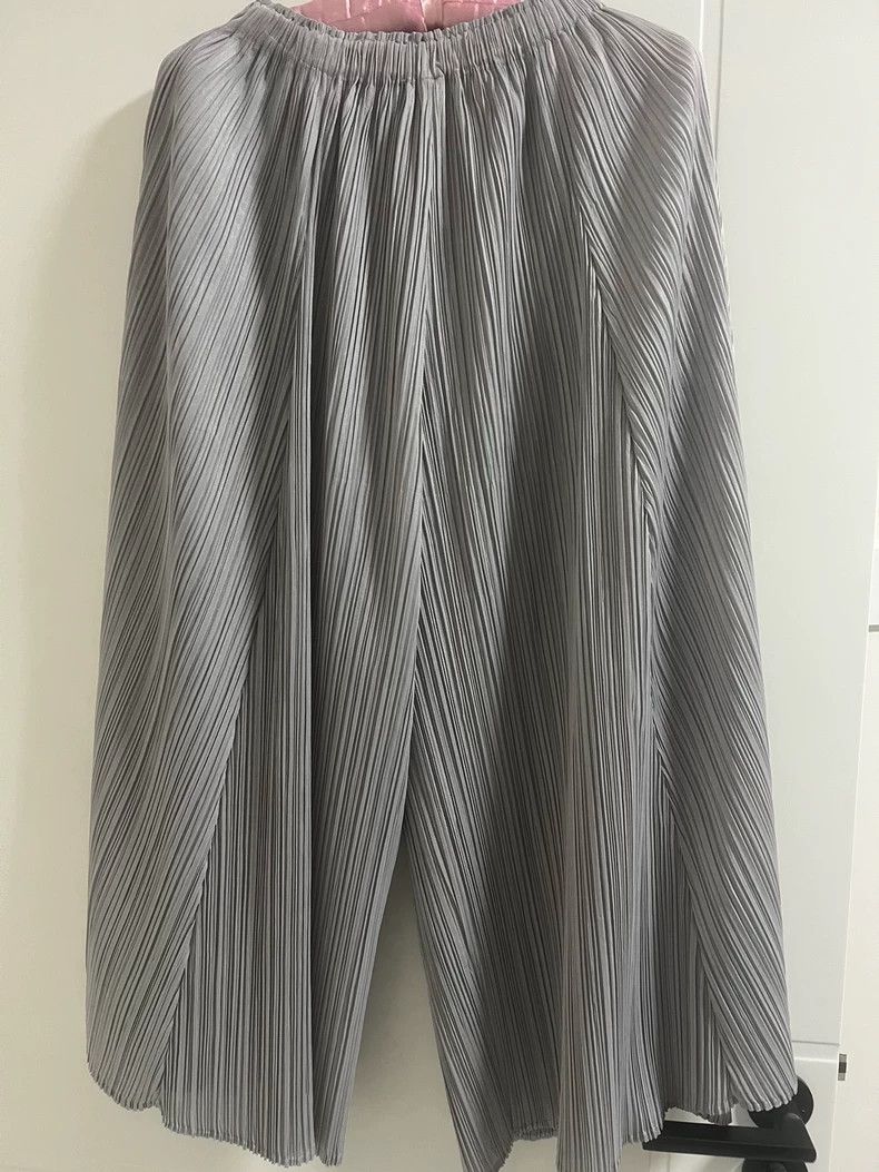 Issey Miyake Issey Miyake size:2 Classic silver-gray wide-leg pants Size 31" - 1 Thumbnail