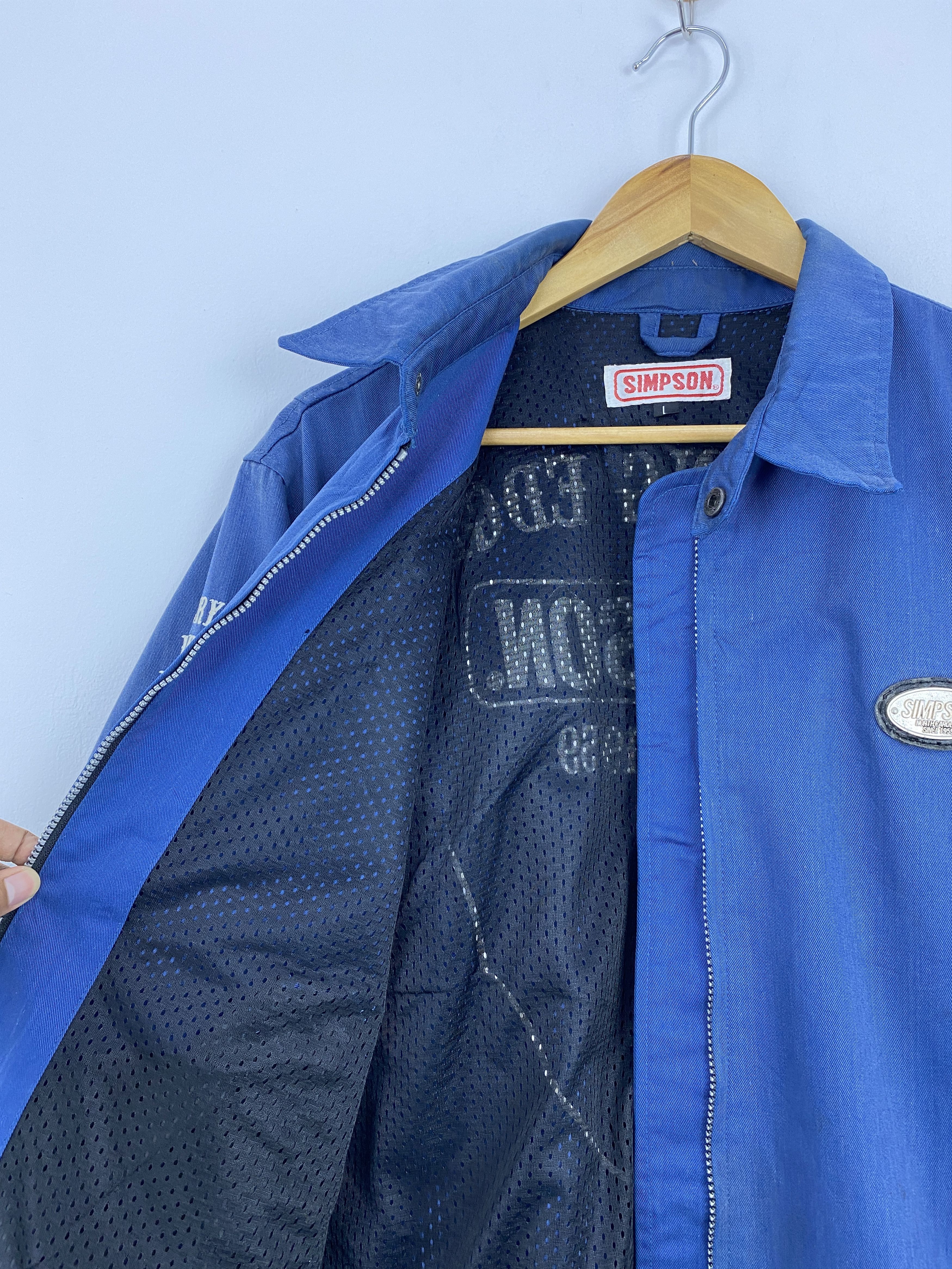 Vintage Vintage Simpson U.S.A Motorcycle Denim Jacket J1751 Size US L / EU 52-54 / 3 - 10 Thumbnail