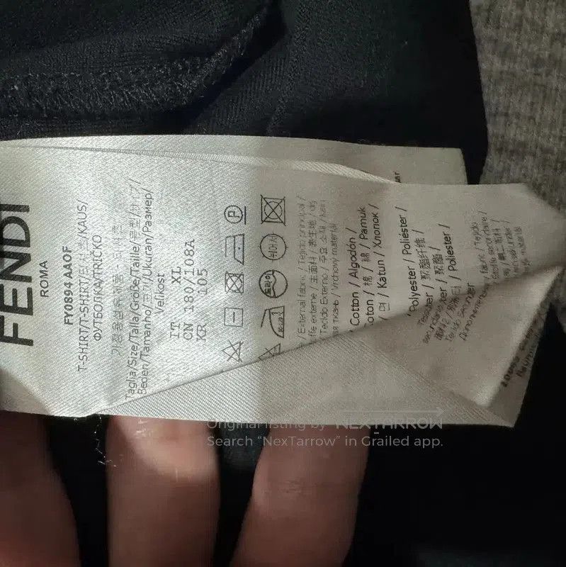 Fendi Fendi Black Cotton Logo T-Shirt for Men . Size US XL / EU 56 / 4 - 5 Thumbnail