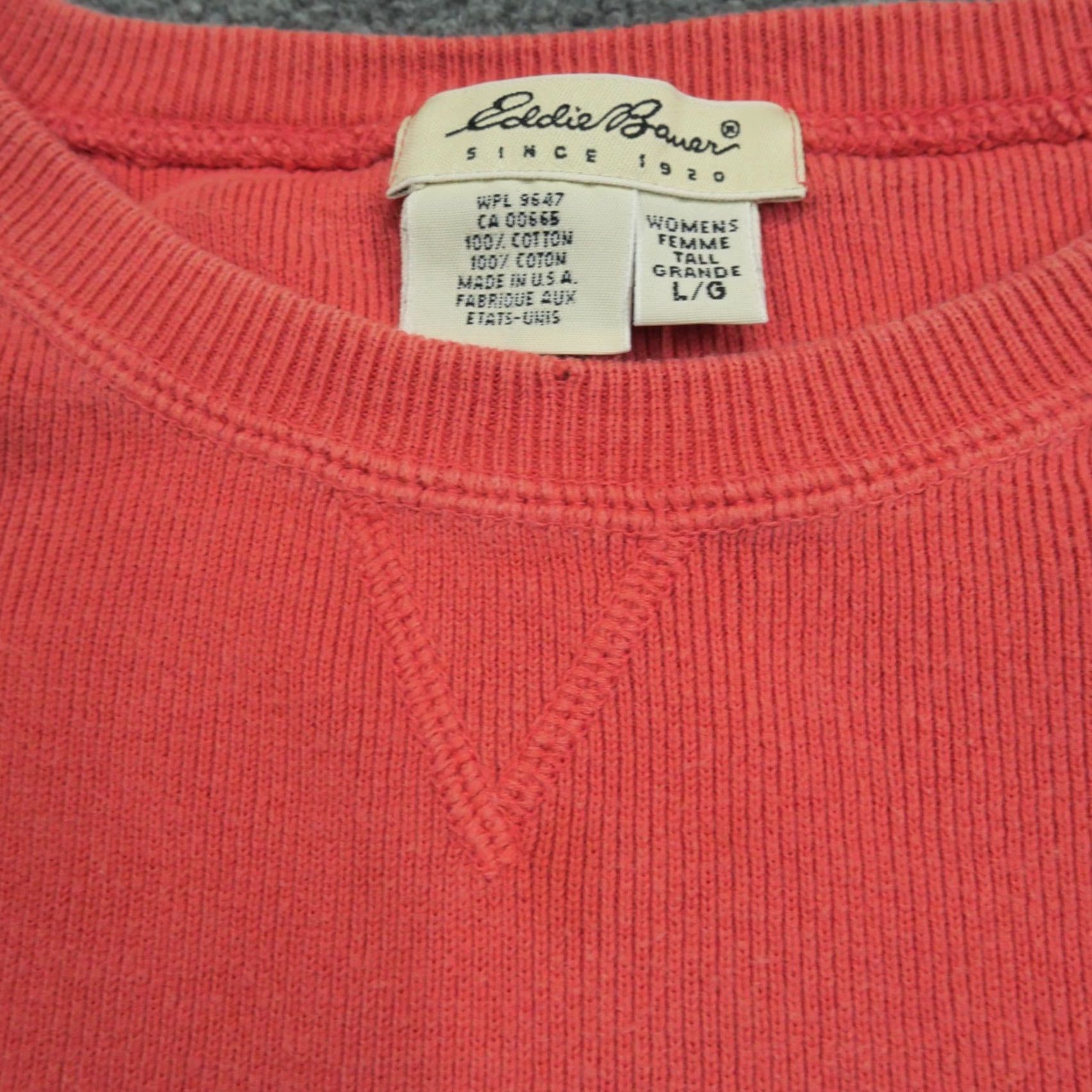 Eddie Bauer VINTAGE Eddie Bauer Sweater Womens Large Pink Salmon Raglan Sleeve 90s Pullover Crew Neck Knit Winter Casual Size L / US 10 / IT 46 - 5 Thumbnail