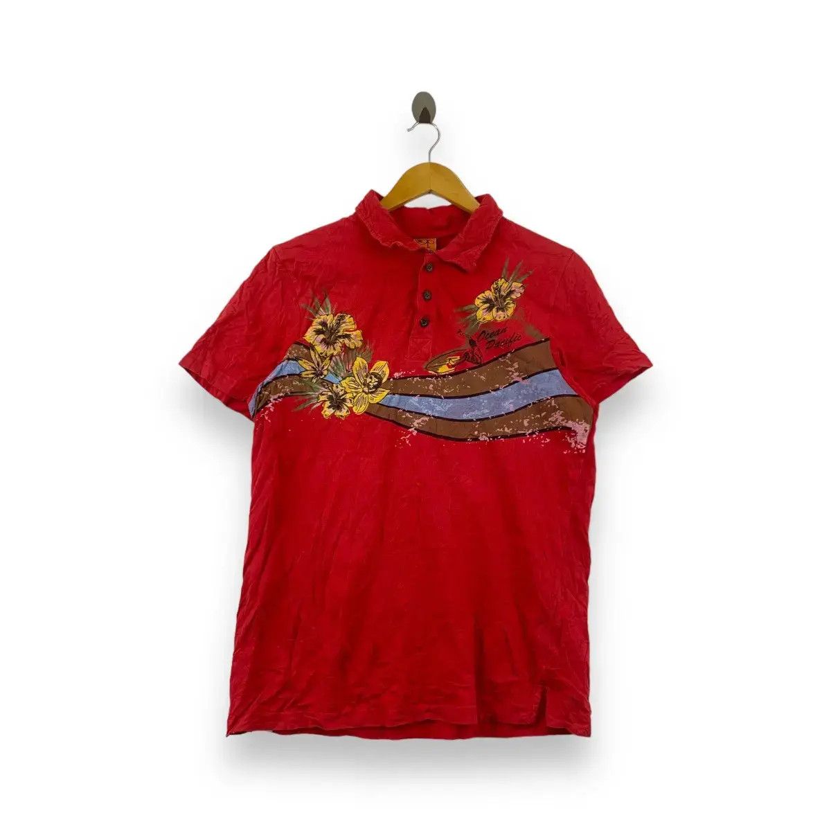 Ocean Pacific Vintage 90’ OCEAN PACIFIC SUNWEAR Floral Hawaii Polo Tee Size US M / EU 48-50 / 2 - 1 Thumbnail