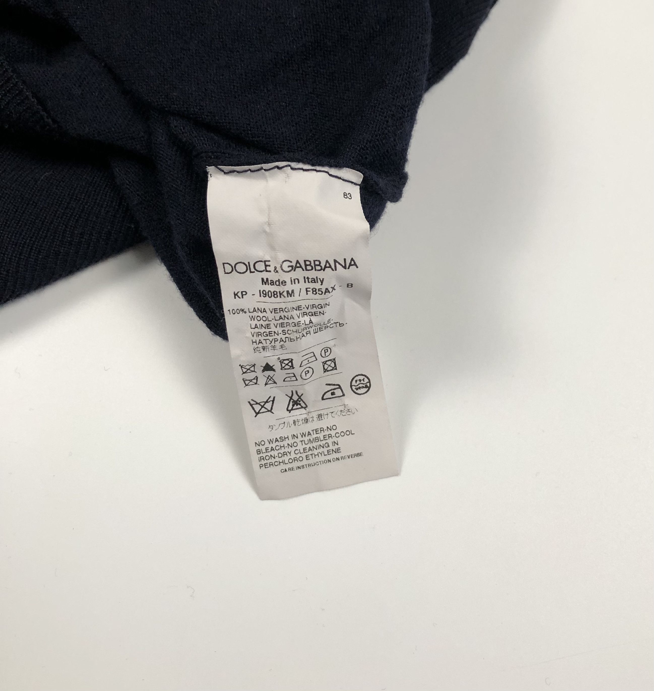 Dolce & Gabbana Dolce Gabbana Wool V-Neck Navy Jumper Size US L / EU 52-54 / 3 - 7 Thumbnail