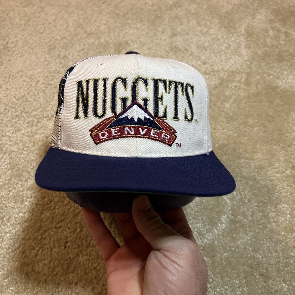 Vintage Vtg 90s Sports Specialties Denver Nuggets Laser Snapback Hat Size ONE SIZE - 1 Thumbnail