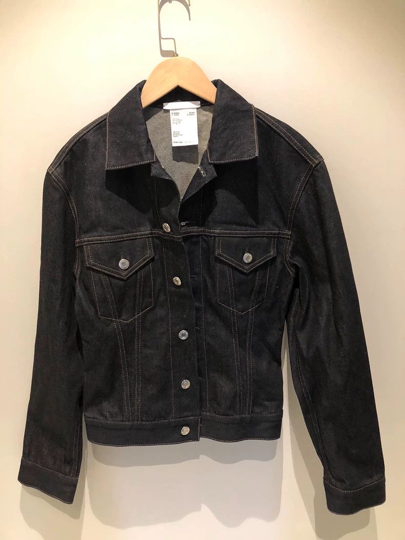 Helmut Lang Helmut Lang 1999 coated black denim jacket | Grailed