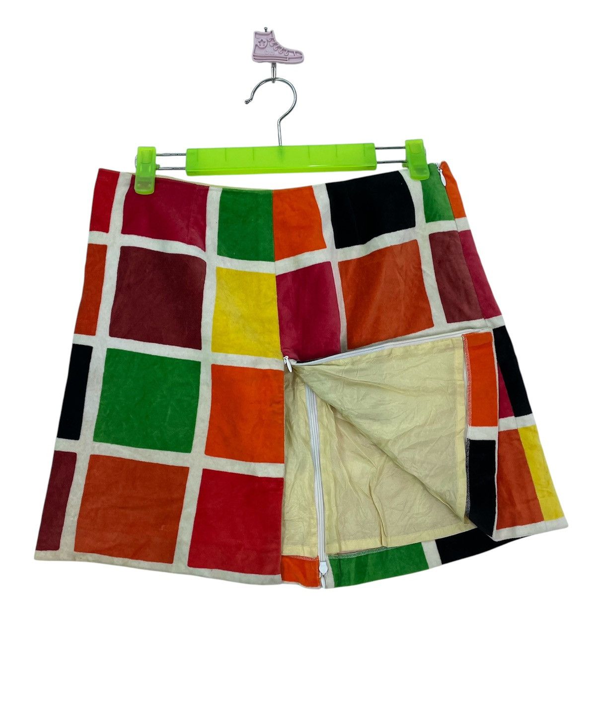 agnes b. Vtg 90s Agnes B colorway mini skirt light velvet Size 28" / US 6 / IT 42 - 4 Thumbnail
