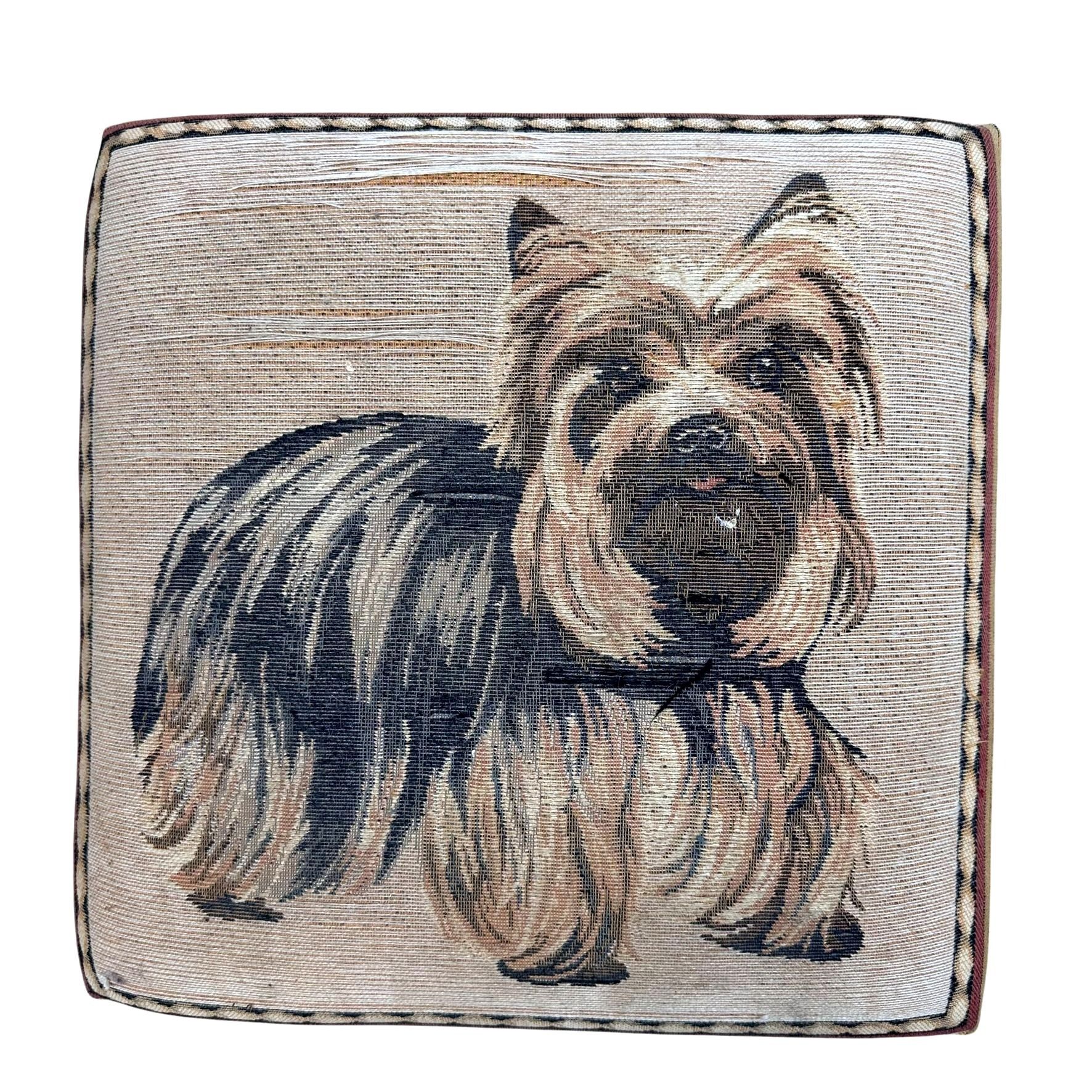Vintage Vintage Yorkie Tapestry Footstool Made in France Yorkshire T Size ONE SIZE - 4 Thumbnail