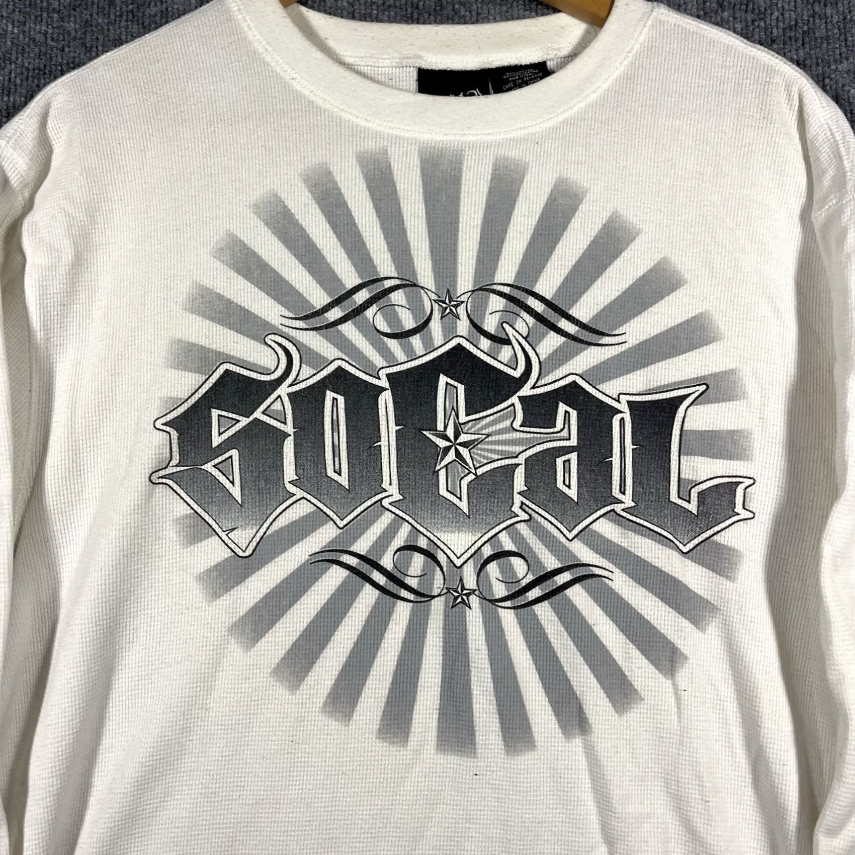 No Fear VINTAGE No Fear Long Sleeve Shirt 2XL White Thermal Grunge Hip Hop So Cal MX Motocross Men Size US XXL / EU 58 / 5 - 2 Thumbnail