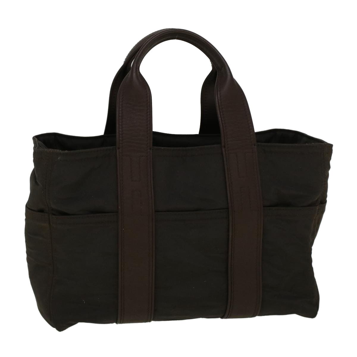 image of Hermes Acapluco Pm Hand Bag Nylon Brown Auth Bs8765, Women's