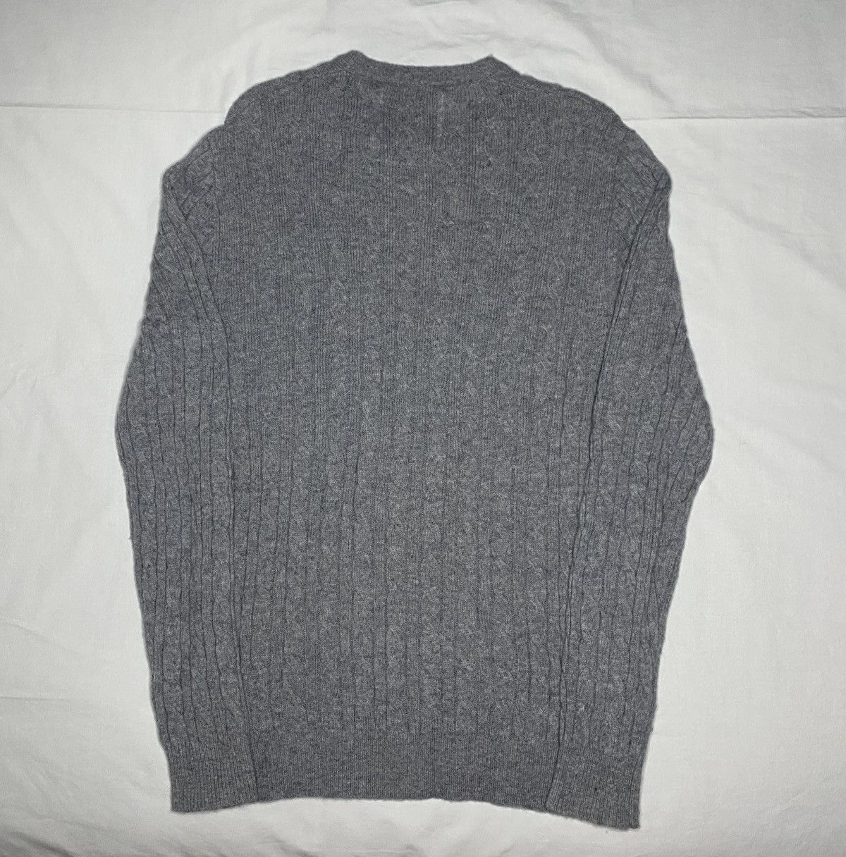 Jack Wills JACK WILLS Grey Round Neck 100% Merino Wool Cable Knit Logo Size US L / EU 52-54 / 3 - 4 Thumbnail