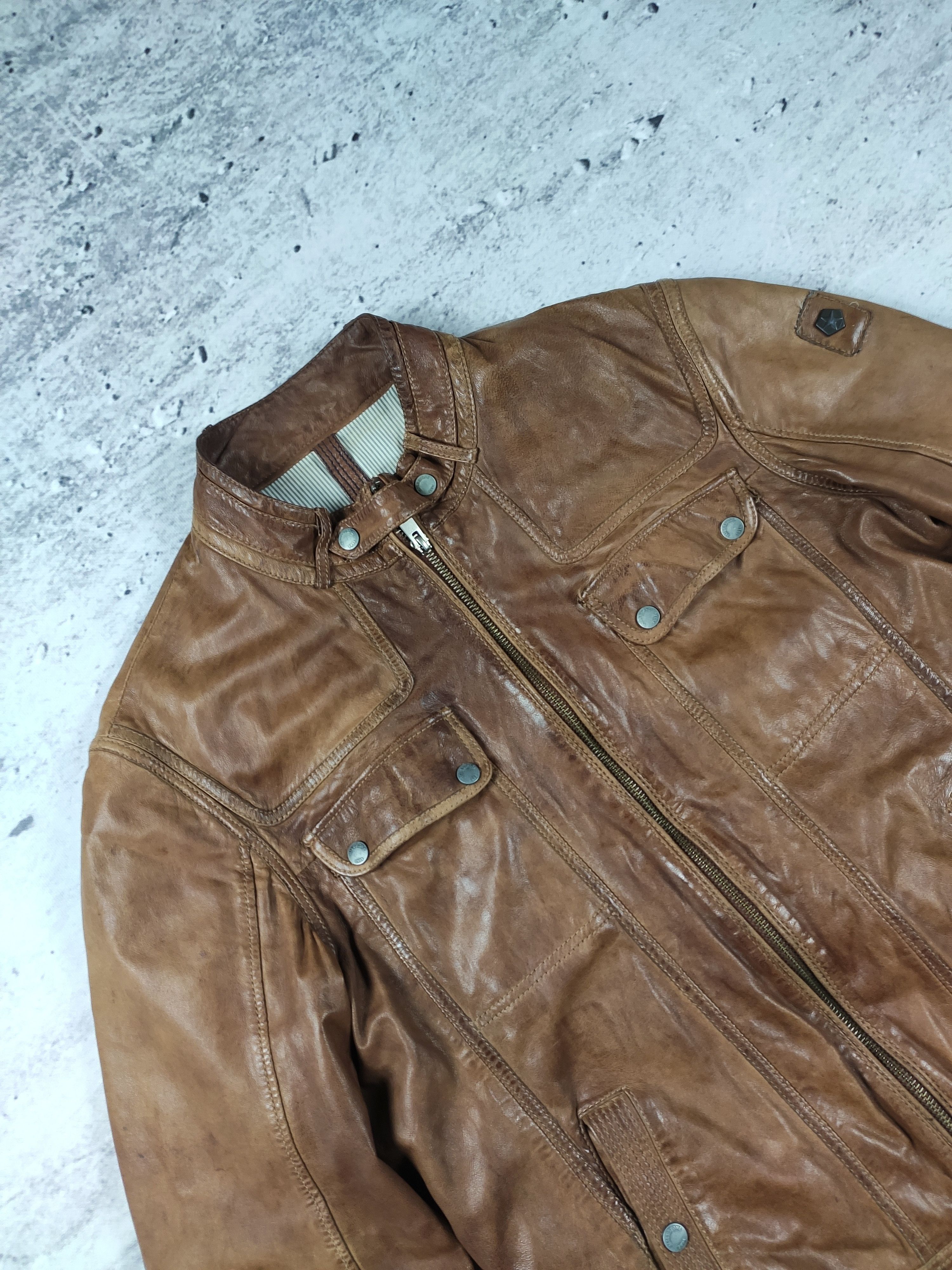 Milestone Milestone leather jacket brown men elegant Size US L / EU 52-54 / 3 - 2 Thumbnail