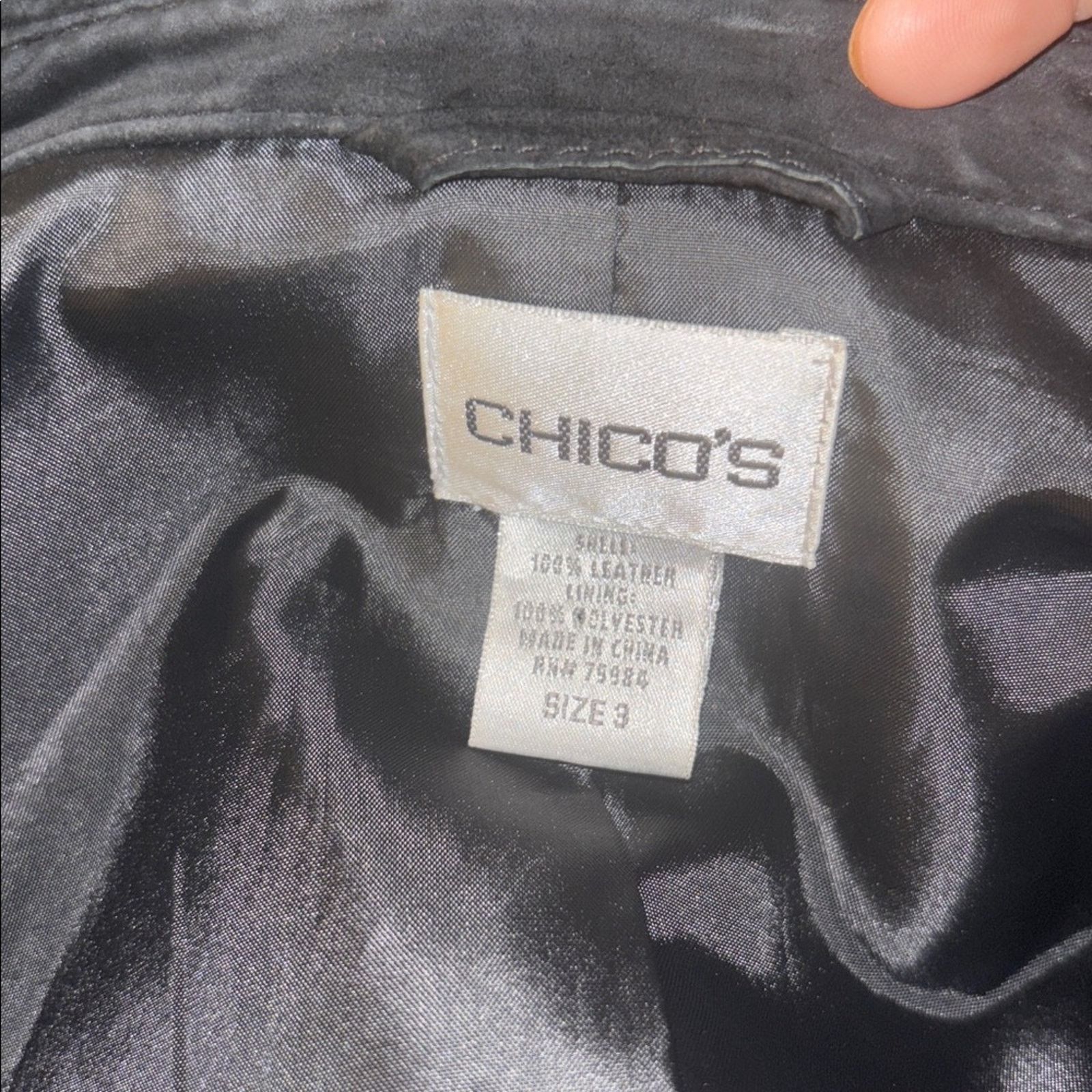 Chicos Chico’s 90s Black Suede Jacket Size XXL / US 16-18 / IT 52-54 - 3 Thumbnail