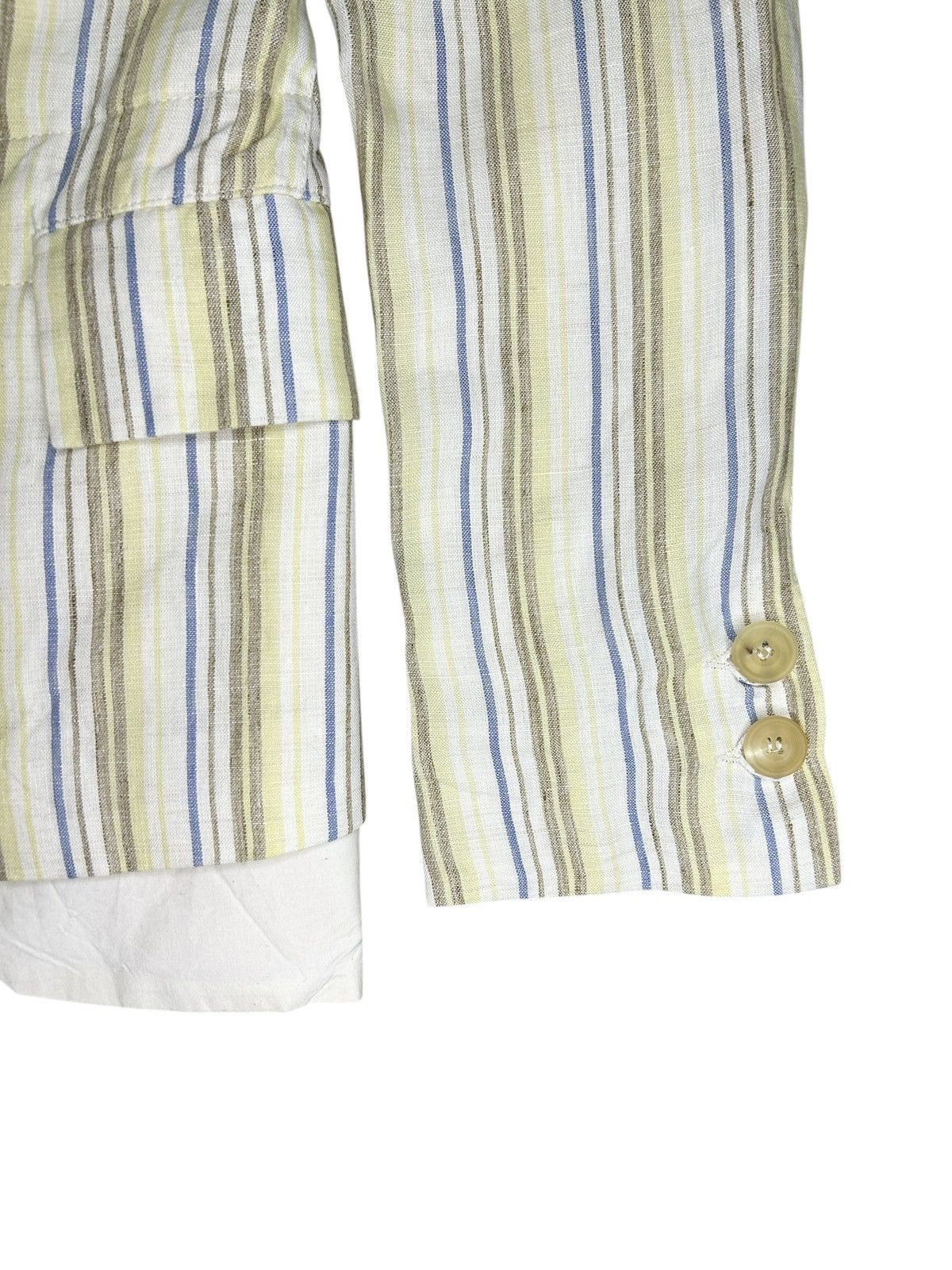 Paul Harnden Shoemakers Extended Pocket Stripe Linen Blazer Size XS / US 0-2 / IT 36-38 - 5 Thumbnail