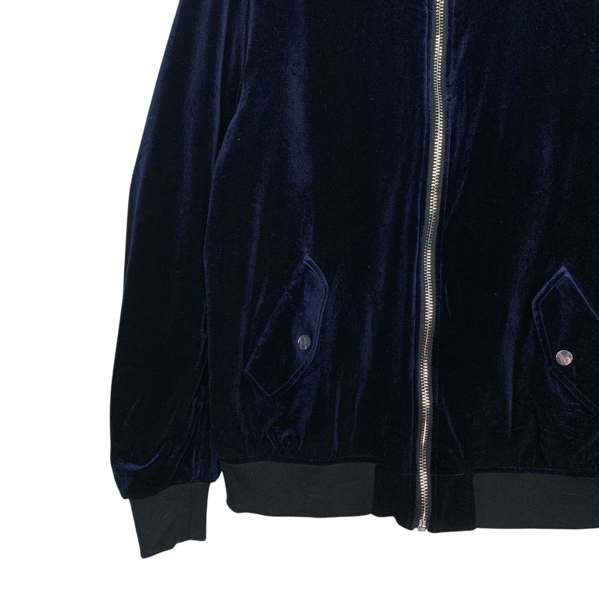Bershka BERSHKA Dark Blue Velvet Bomber Jacket #2802-C126 Size US M / EU 48-50 / 2 - 5 Thumbnail