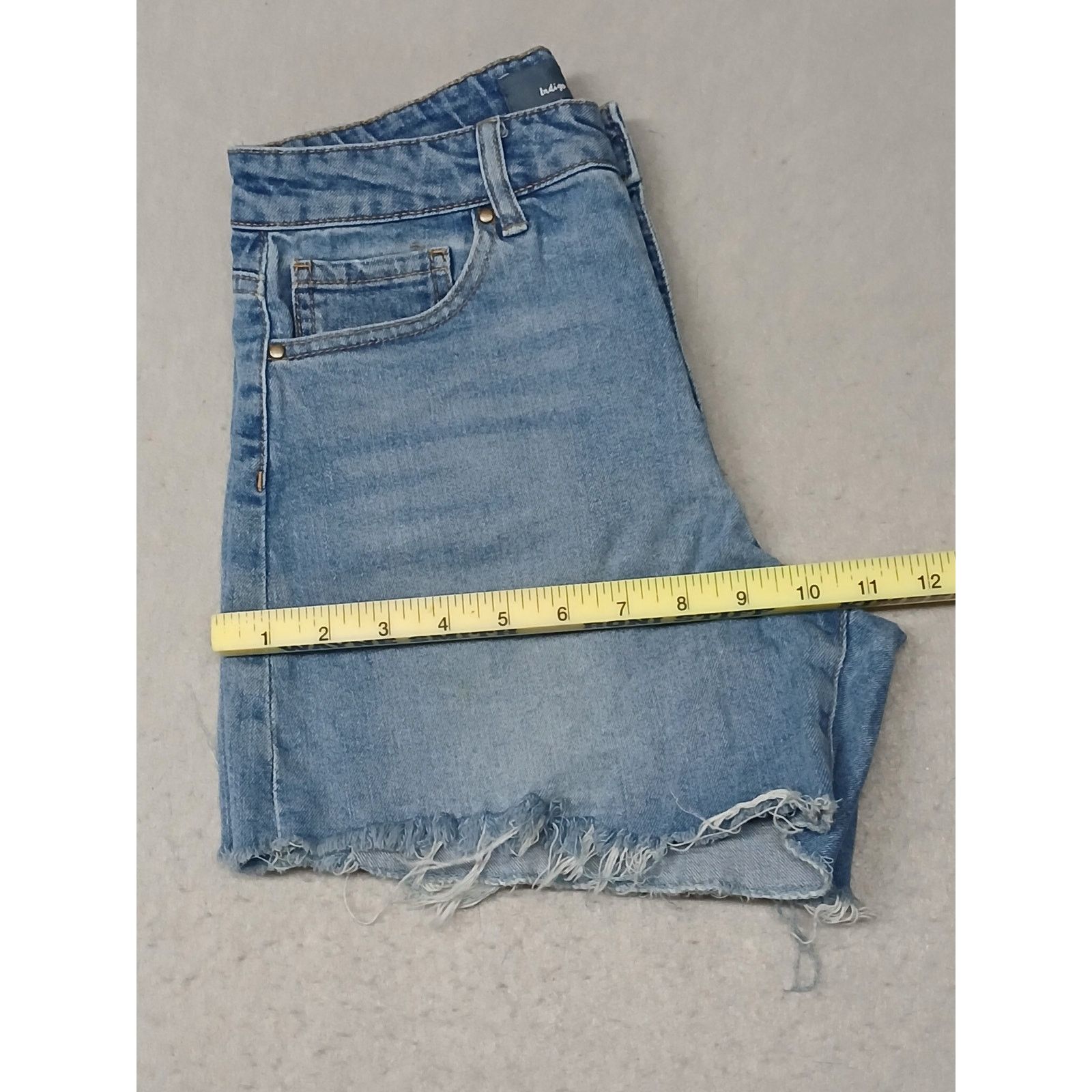 Other Indigo Rising (5/27) Women's Cut Off Blue Denim Shorts Size 26" / US 2 / IT 38 - 4 Thumbnail