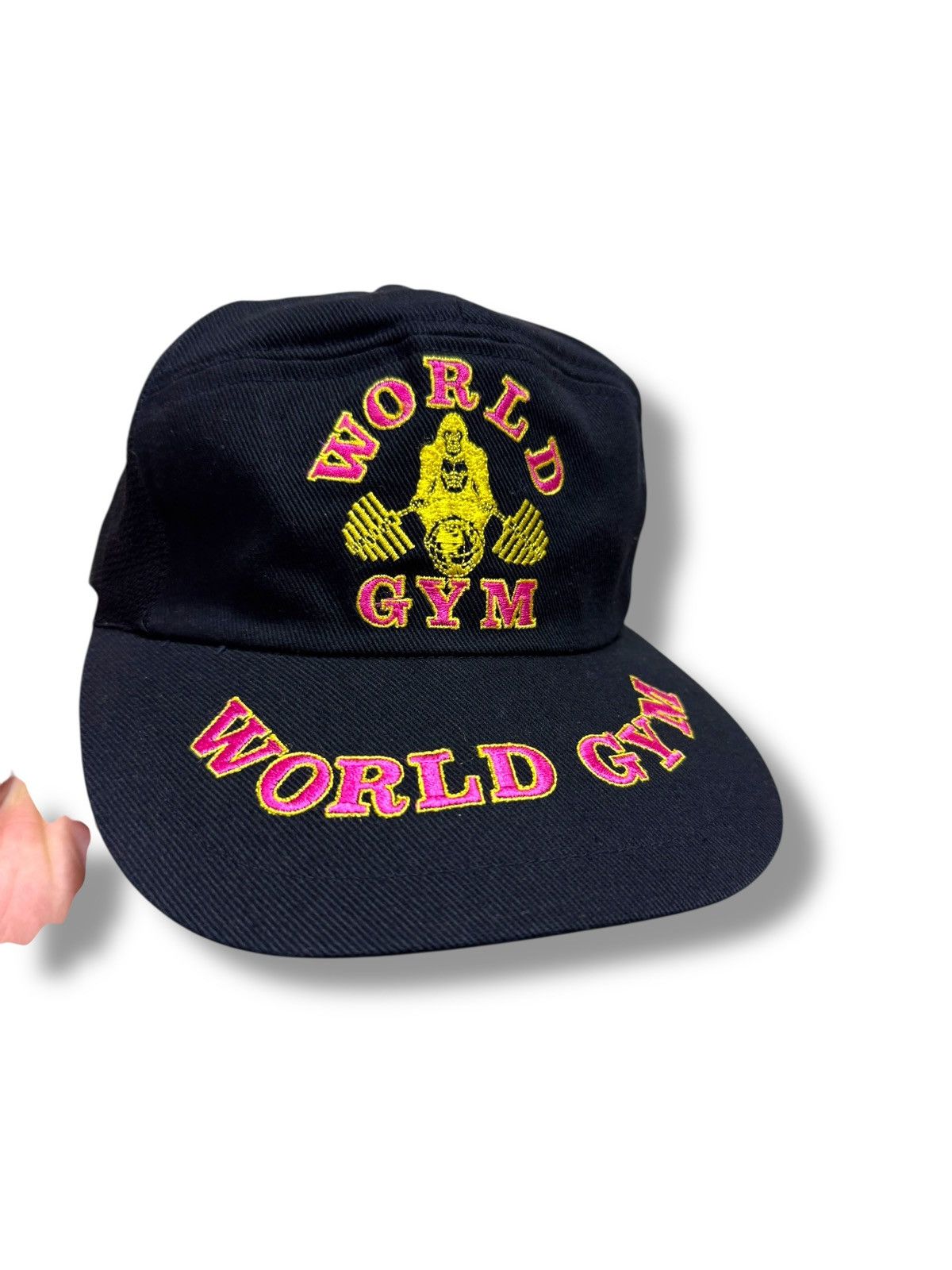 Vintage *RARE* VINTAGE 1980s WORLD GYM BODYBUILDING GORILLA CAP HAT Size ONE SIZE - 3 Thumbnail