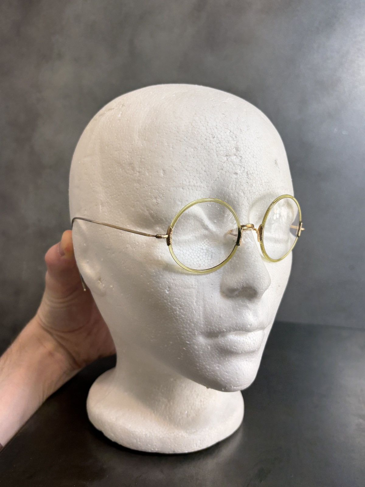 Shuron Antique Eyeglasses 1910s Shur-On Optical Gold F Round Frames Size ONE SIZE - 4 Thumbnail
