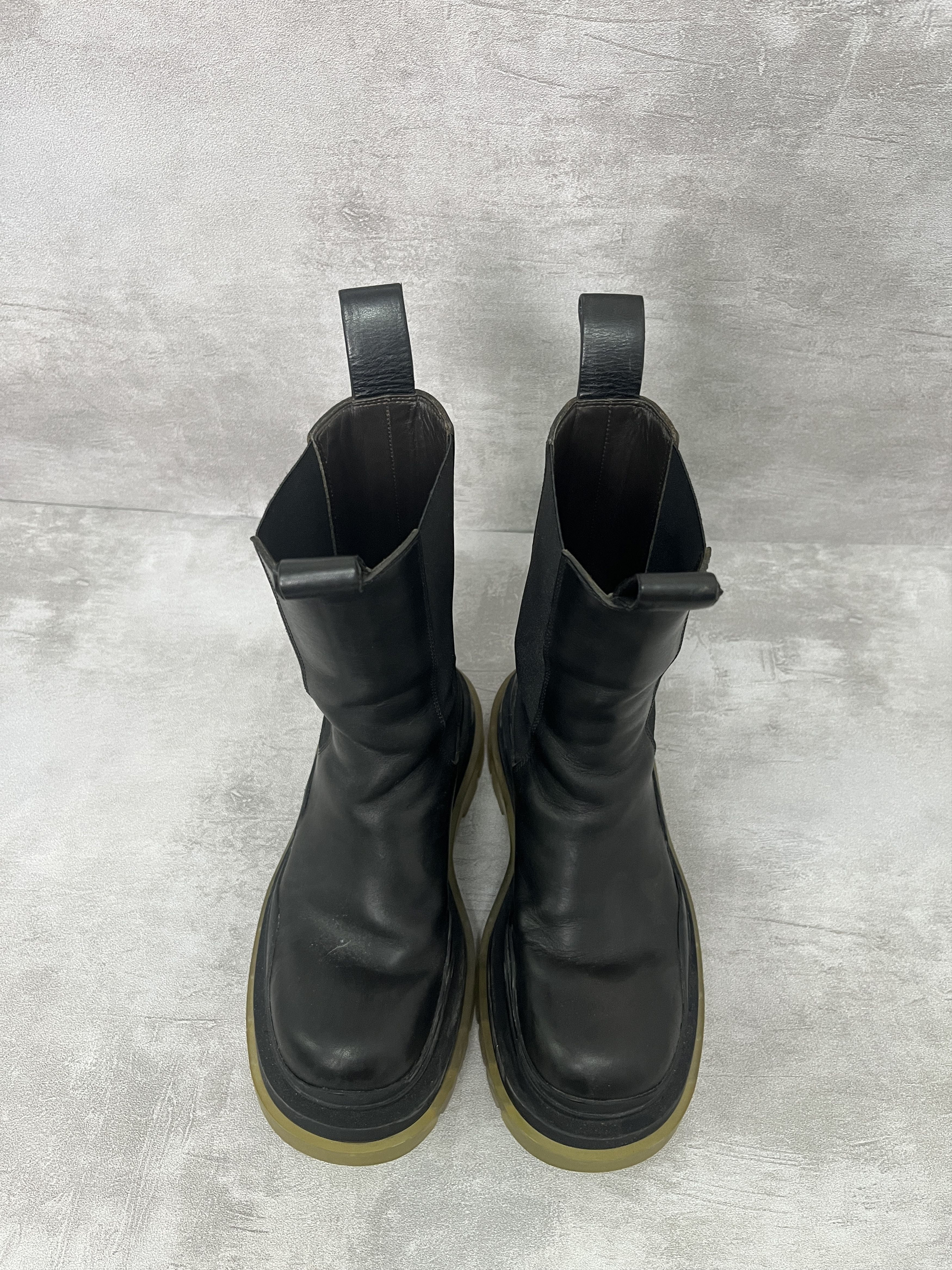 Bottega Veneta Bottega Veneta Black Tire Chelsea Leather Boots Size US 4.5 / IT 34.5 - 6 Thumbnail