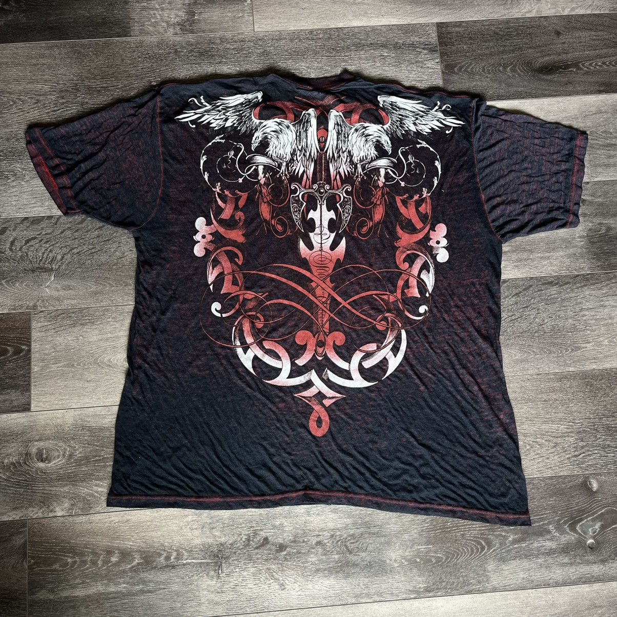 Helix Vintage 2000s Affliction Style Helix Cross Graphic Tee Shirt Size US XXL / EU 58 / 5 - 1 Thumbnail