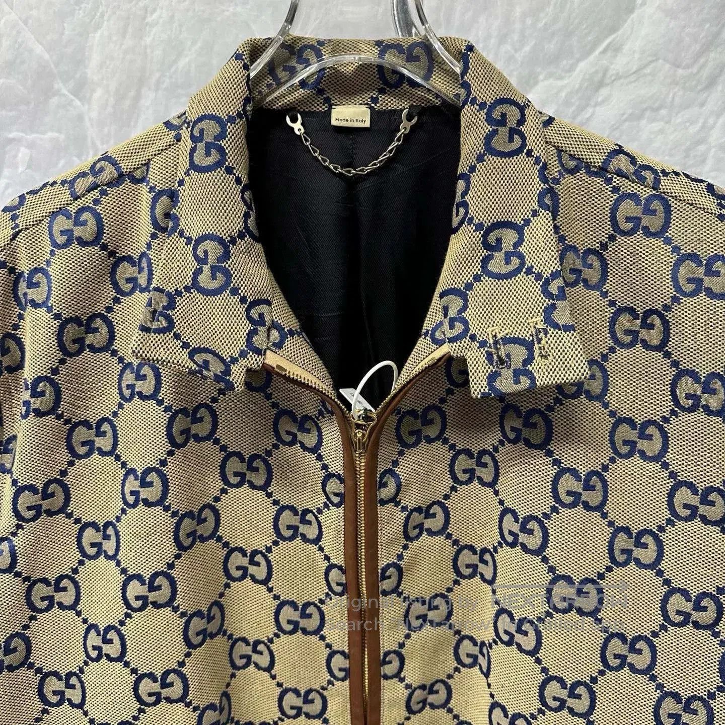 Gucci blue floral GG patterned zip-up jacket. Size US L / EU 52-54 / 3 - 2 Thumbnail