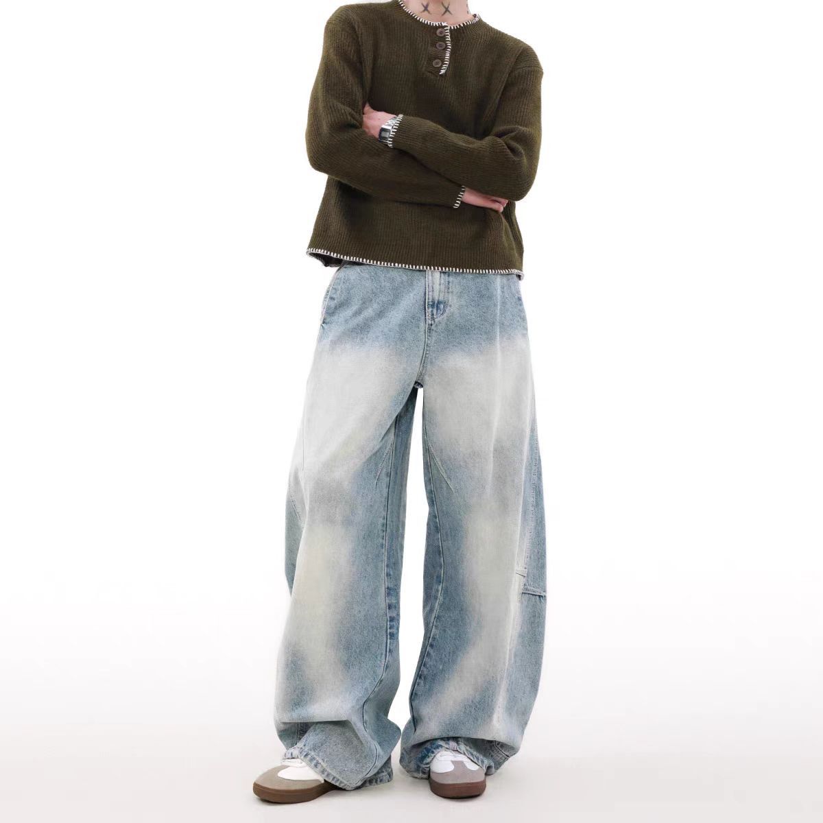 Japanese Brand × Jean Vintage washed machete design relaxed fit jeans Size US 33 - 1 Thumbnail