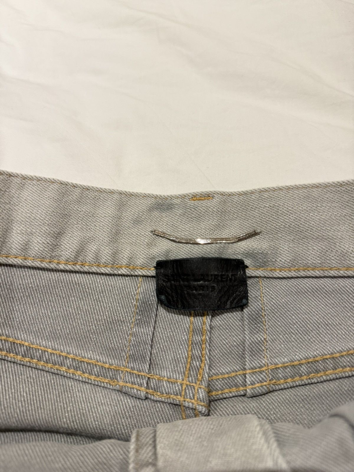 Saint Laurent Paris Saint Laurent D02 Light Distressed Grey Denim Size US 32 / EU 48 - 3 Thumbnail