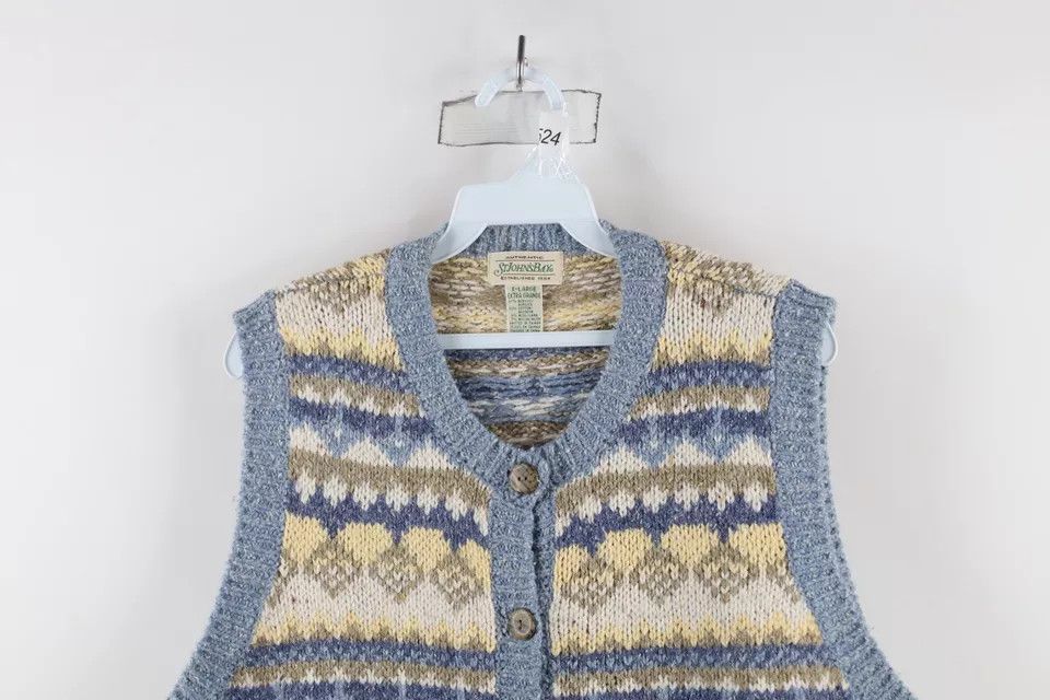 Vintage Vintage 90s Streetwear Fair Isle Knit Cardigan Sweater Vest Size XL / US 12-14 / IT 48-50 - 2 Thumbnail
