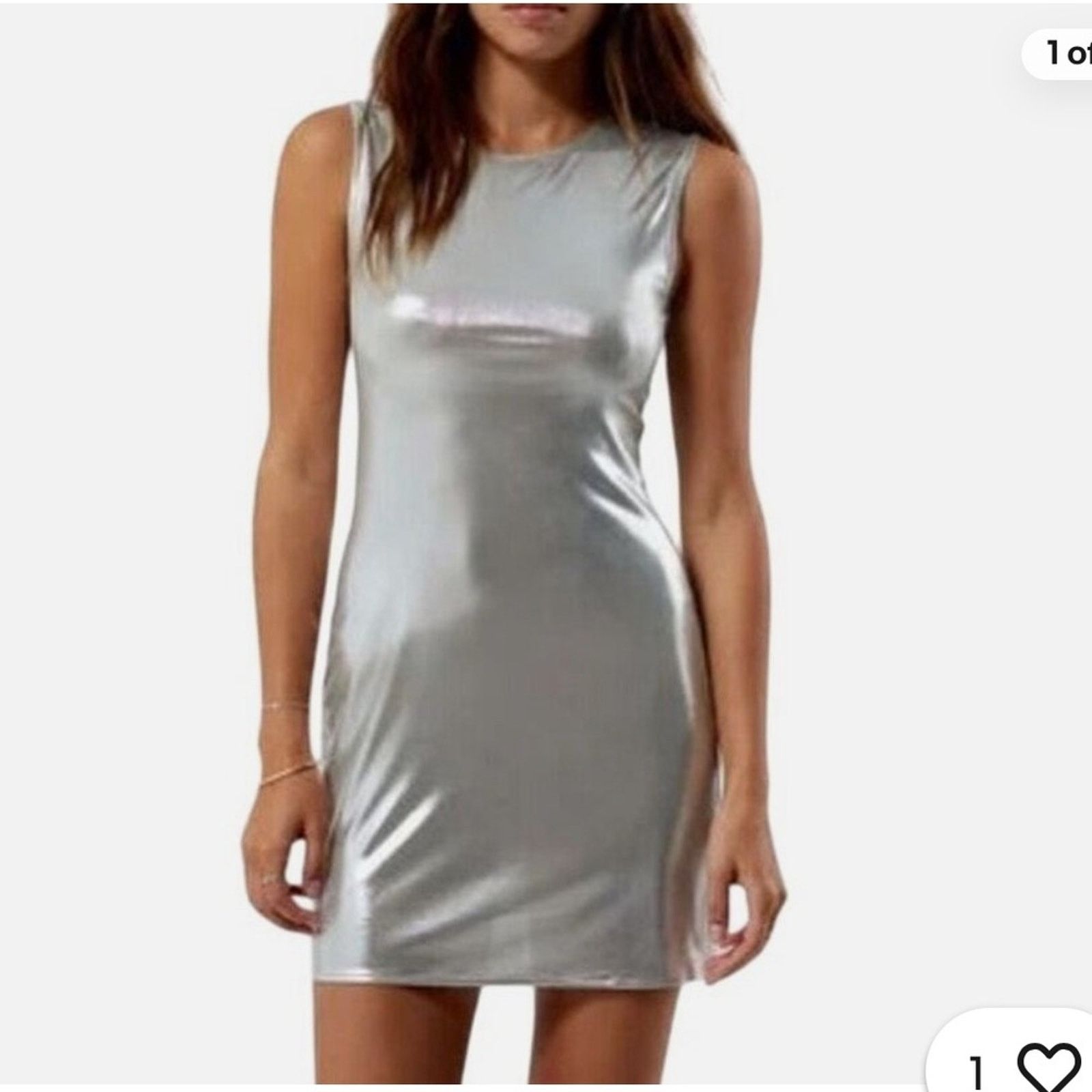 WeWoreWhat 197 NWT WeWoreWhat Revolve $128 Silver Dress Size S Size S / US 4 / IT 40 - 2 Thumbnail