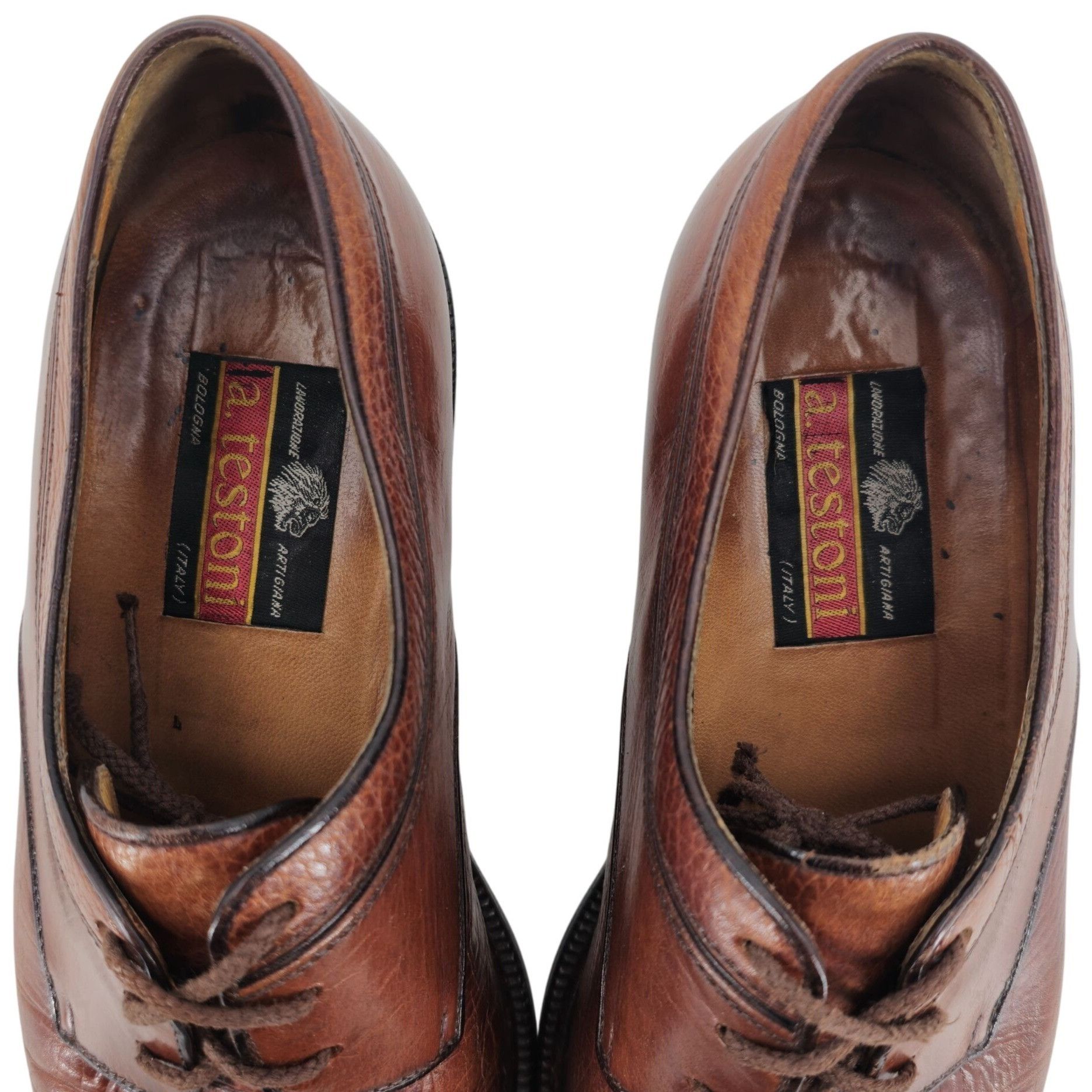 Testoni A. Testoni Italian Cognac Brown Leather Dress Shoes Cap-toe Size US 8 / EU 41 - 5 Thumbnail