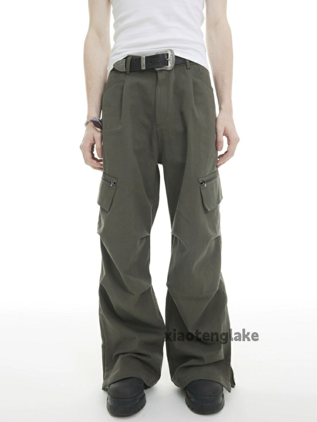 Designer × Japanese Brand × Vintage utility military pleated yuppie baggy flared cargo pants Size US 32 / EU 48 - 3 Thumbnail