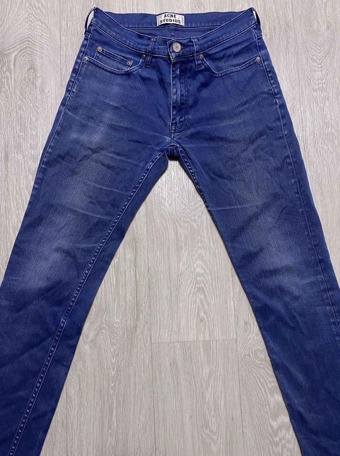 Acne Studios Acne Studios Vega Deep Petrol Washed Blue Stretch Jean Denim Size US 30 / EU 46 - 5 Thumbnail
