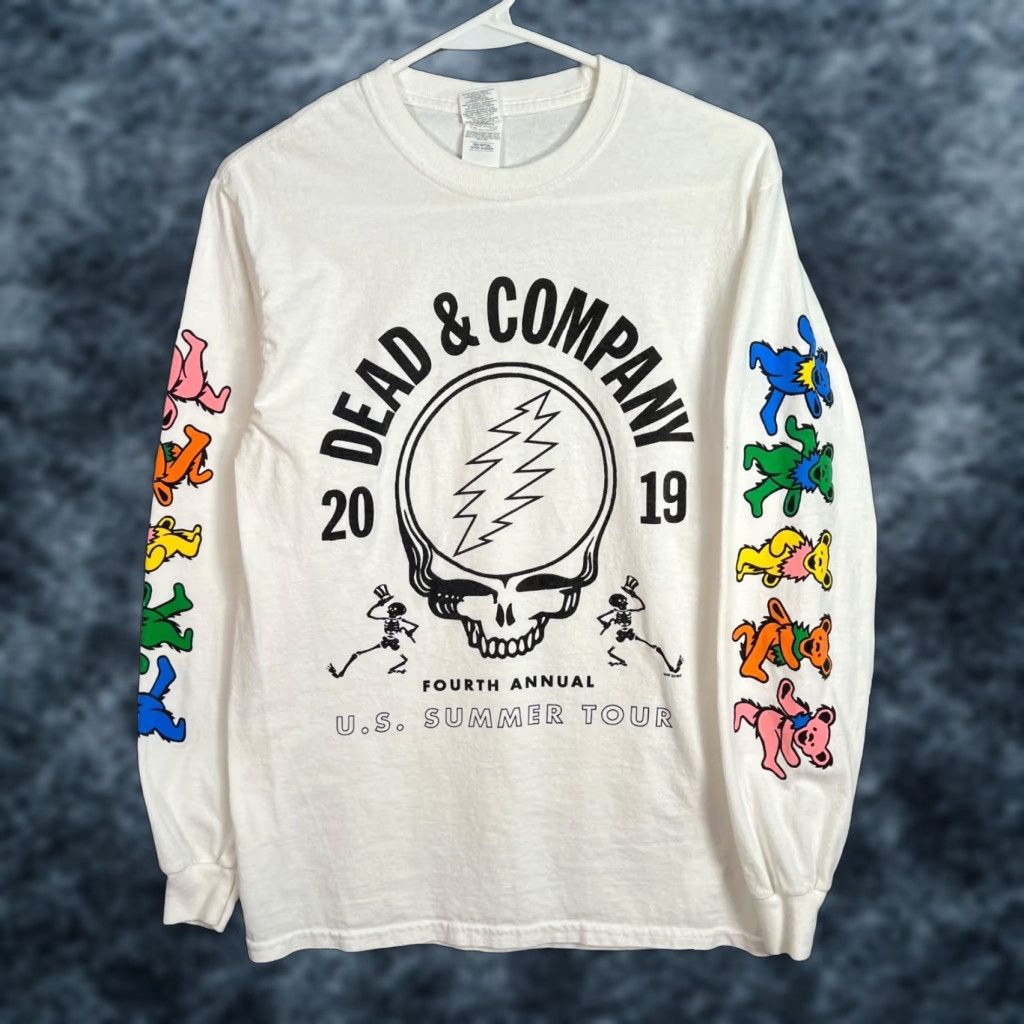 Gildan VINTAGE Dead & Company 2019 U.S. Summer Tour White Long Sleeve T Shirt Small Mens Shirt Size US S / EU 44-46 / 1 - 1 Thumbnail