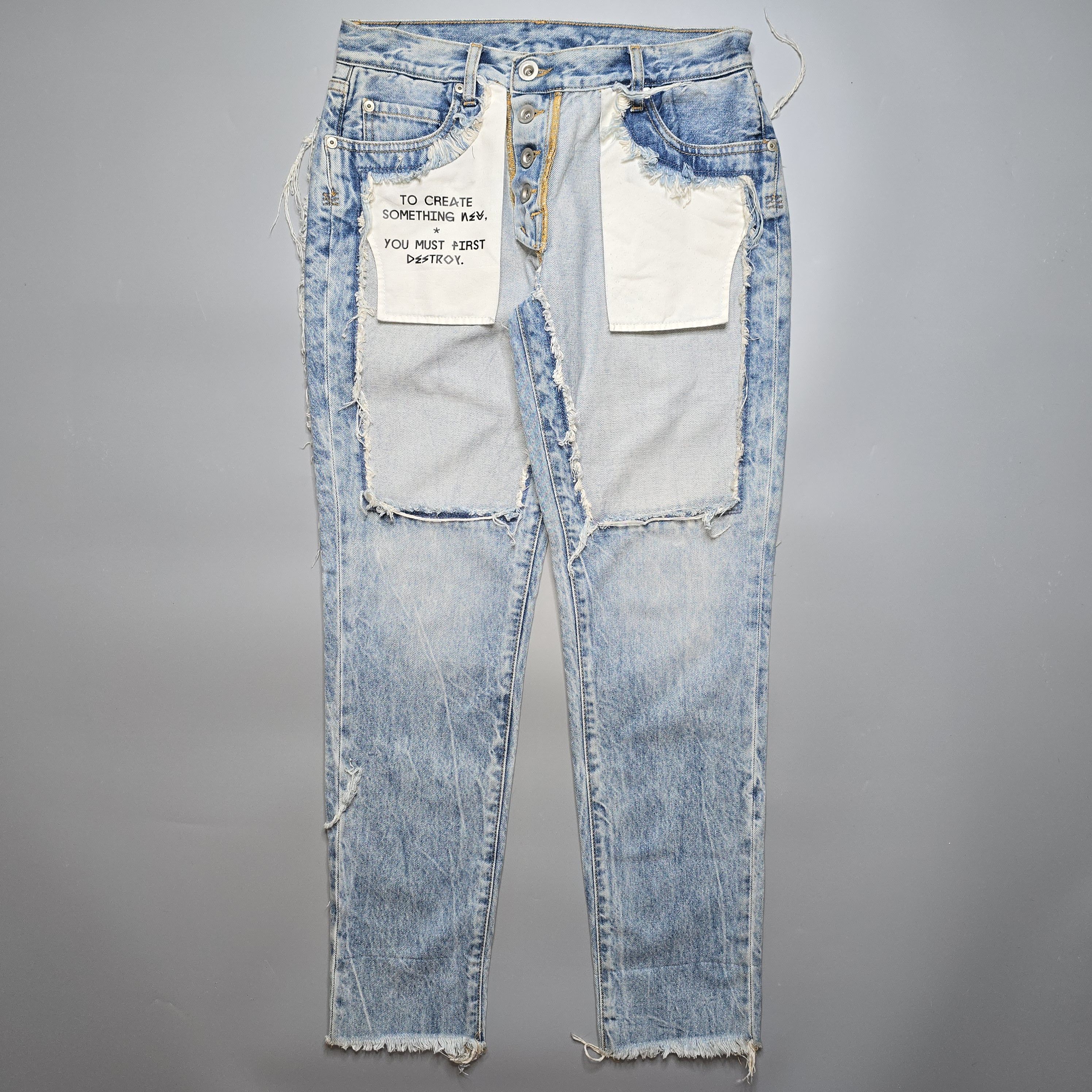 Ben Taverniti Unravel Project × Unravel Project Unravel Project - Distressed Reverse Boyfriend Fit Jeans Size 28" / US 6 / IT 42 - 1 Thumbnail