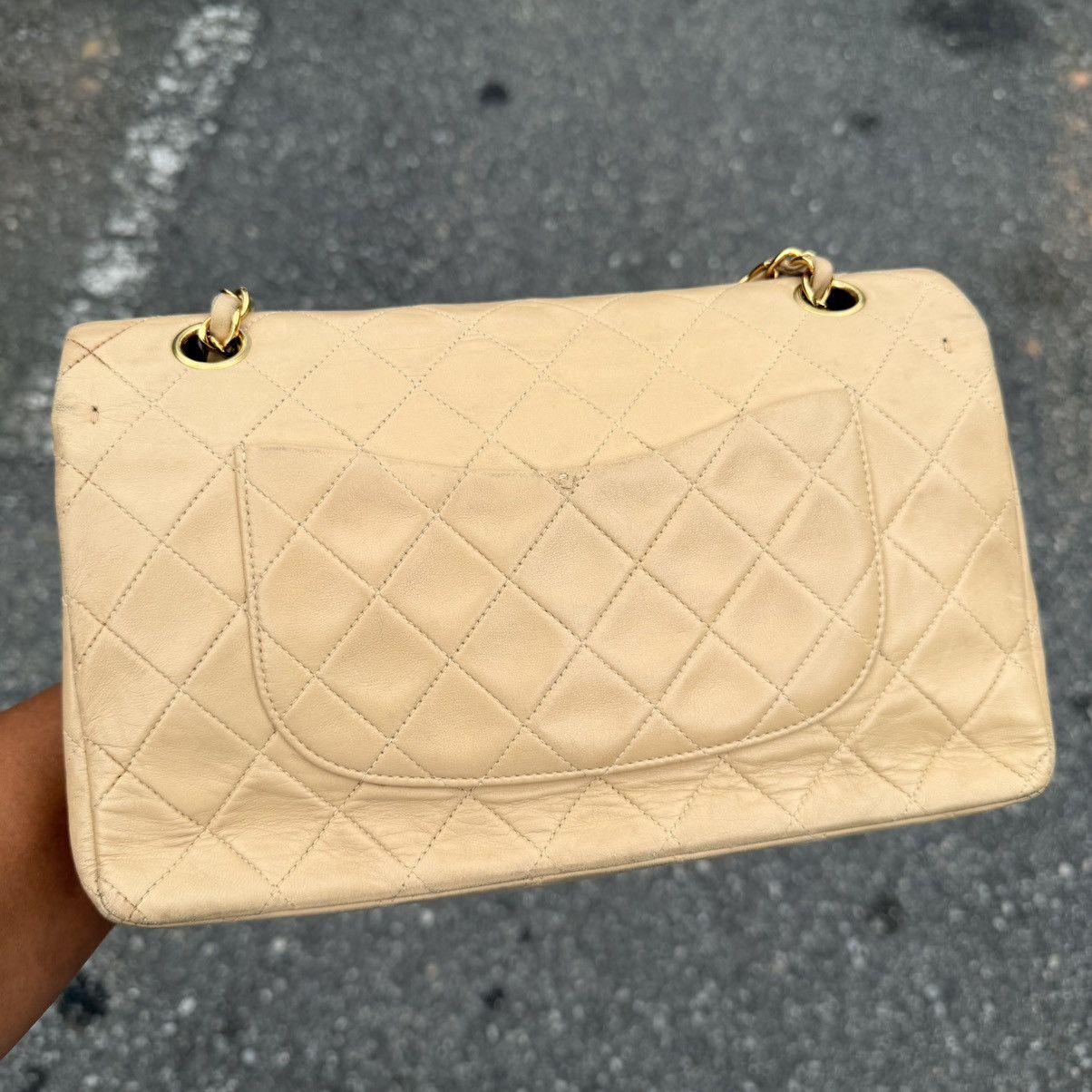 Chanel Chanel Medium Flap Beige Timeless Classic Vintage Shoulder Size ONE SIZE - 8 Thumbnail