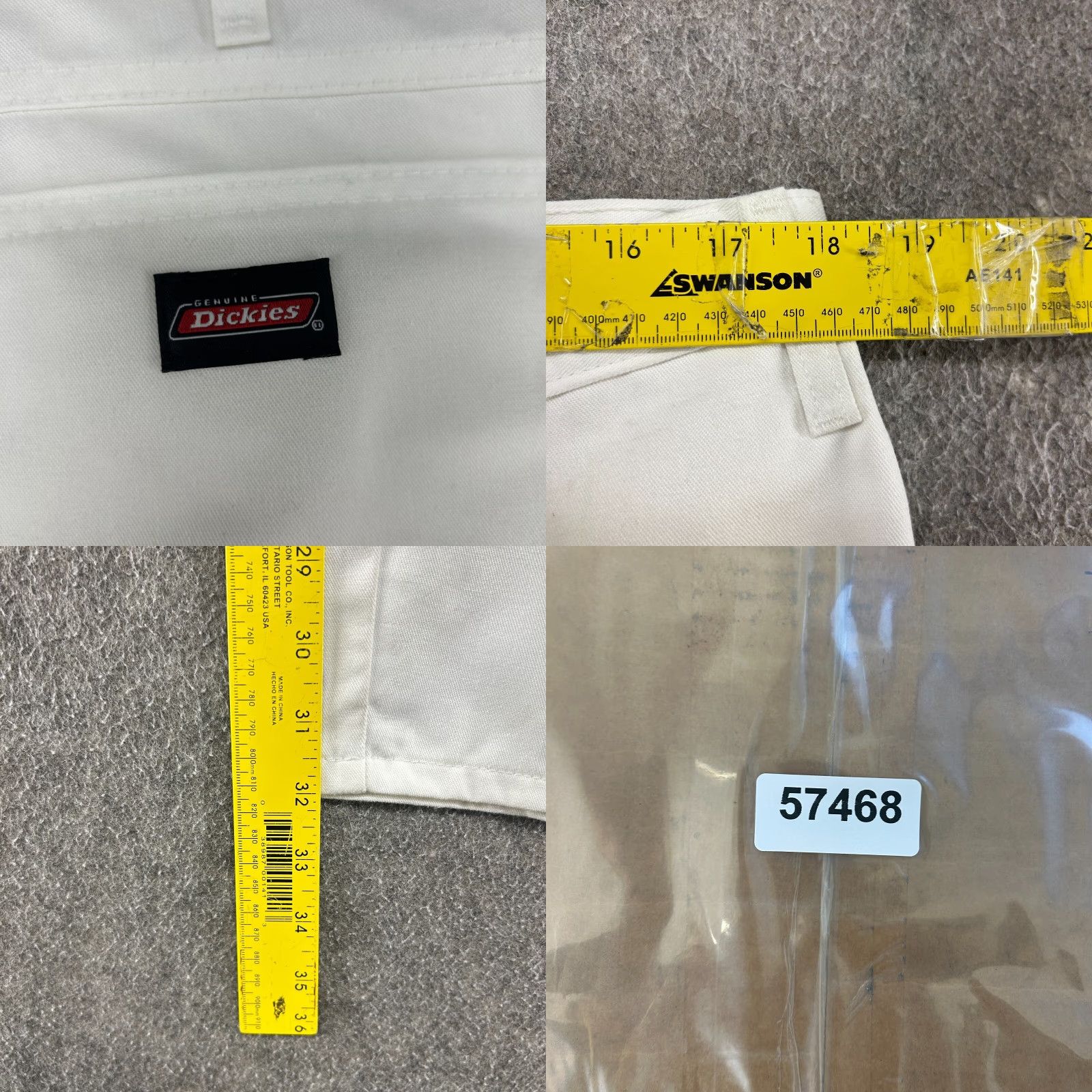 Dickies Dickies Pants Mens 36x32 White Carpenter Straight Leg Regular Fit Logo Workwear Pants Size US 36 / EU 52 - 9 Thumbnail