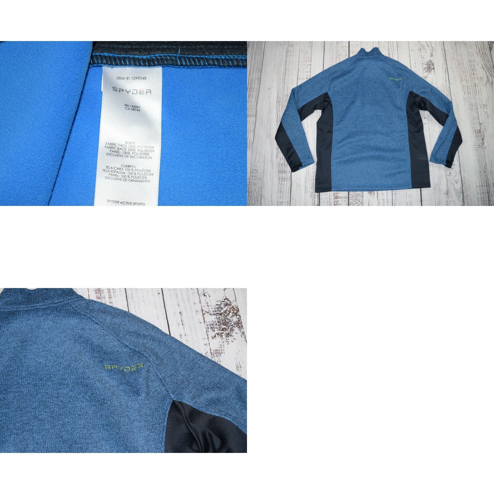 Spyder SPYDER Mens Outbound 1/4 Zip Pullover Sweater XL Fleece Lined Soft Knit Blue Logo Casual Travel Hiking Skiing Walking Mens Size US XL / EU 56 / 4 - 8 Thumbnail