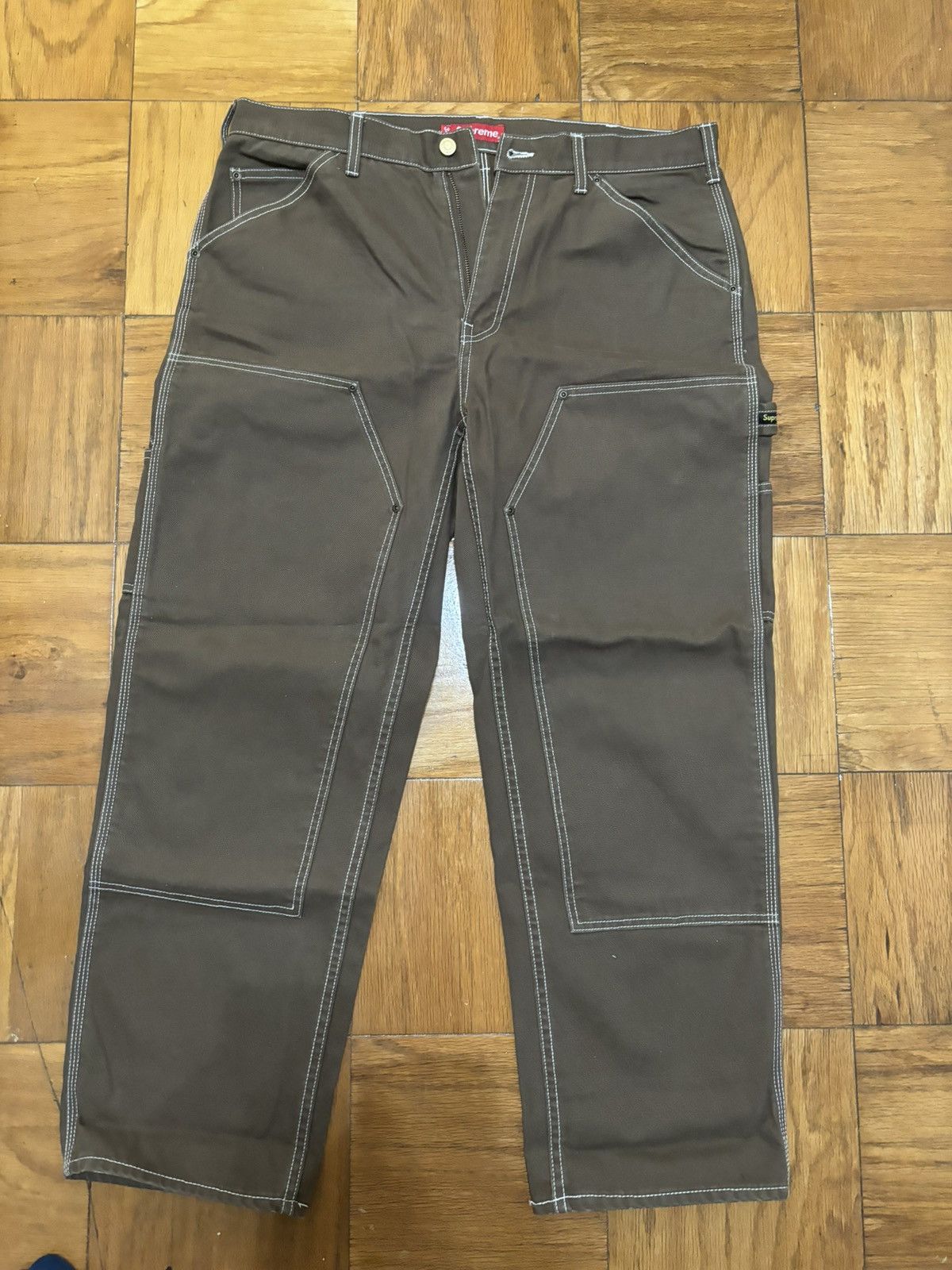 Supreme Supreme double knee contrast stitch painter pants | Grailed