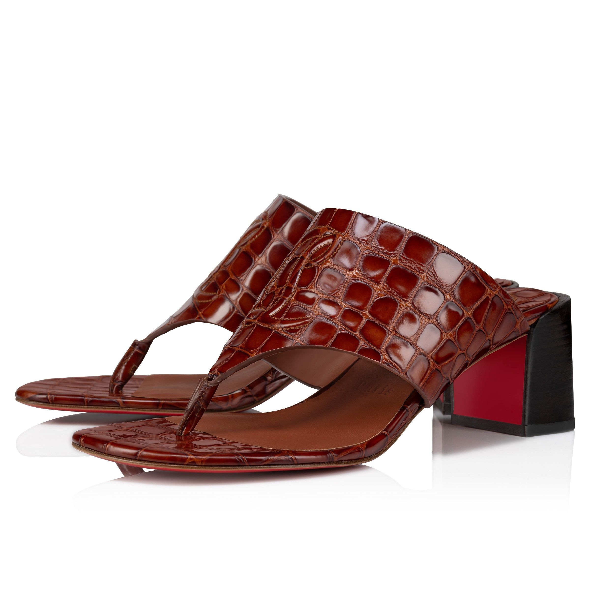Christian Louboutin cl tongamule brown Size US 11 / IT 41 - 1 Thumbnail