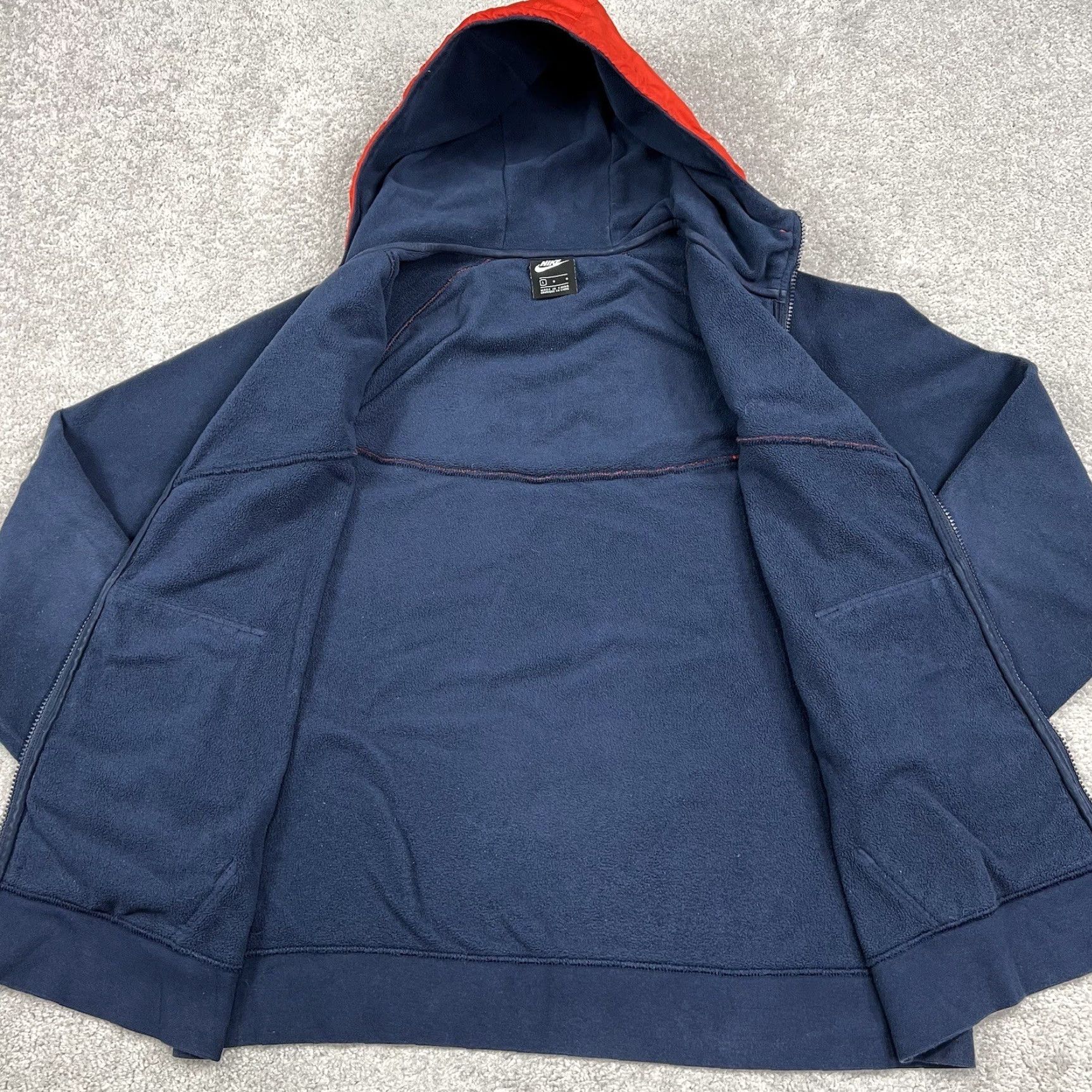 Nike VINTAGE? Nike Jacket Mens L Athleticwear Windrunner Polar Fleece Blue/Red Full Zip Size US L / EU 52-54 / 3 - 5 Thumbnail