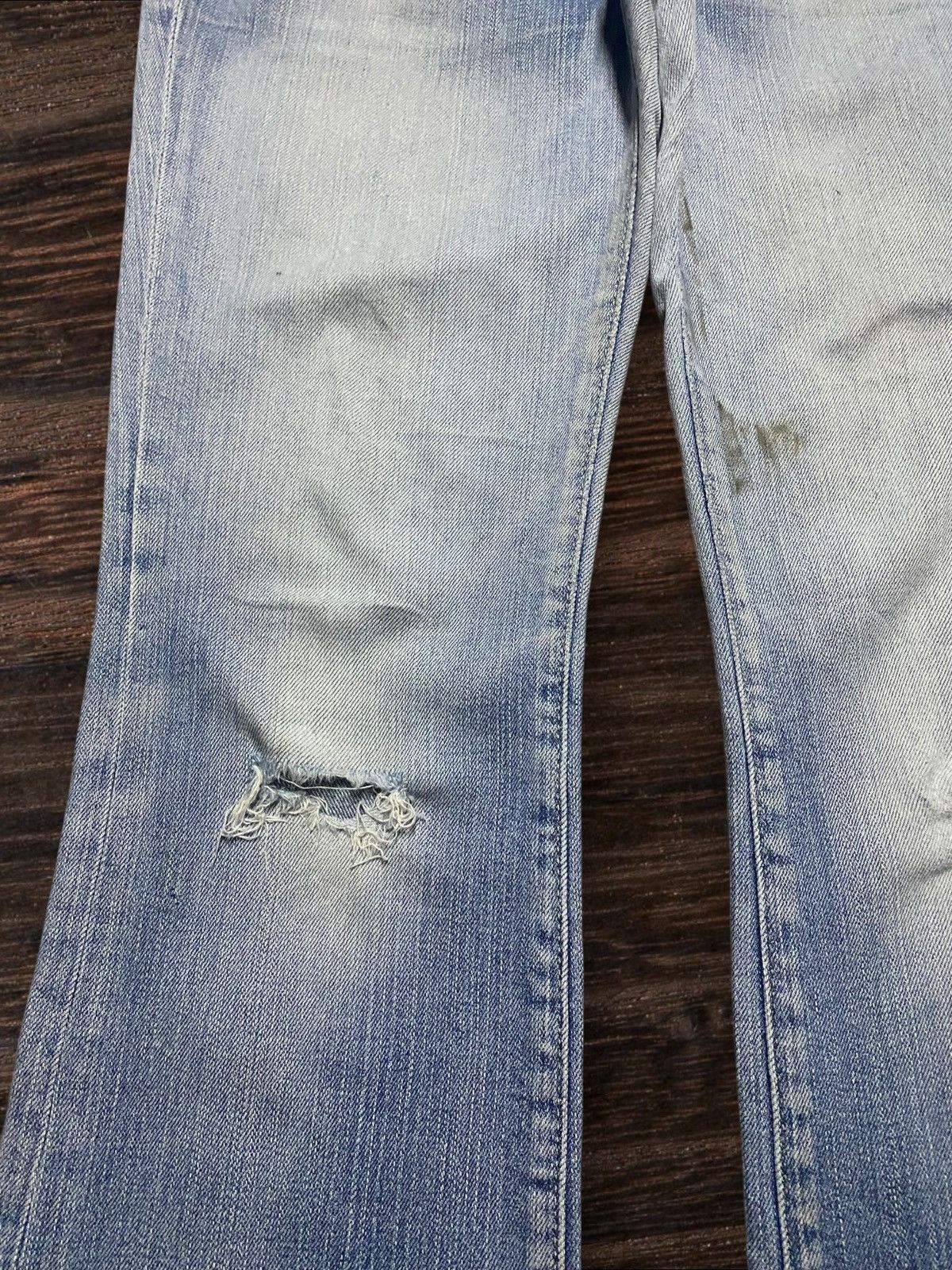 Dapper Dan × Gap Vintage Gap DenimFaded Wash Distressed Slim Bootcut Jeans Size US 30 / EU 46 - 7 Thumbnail