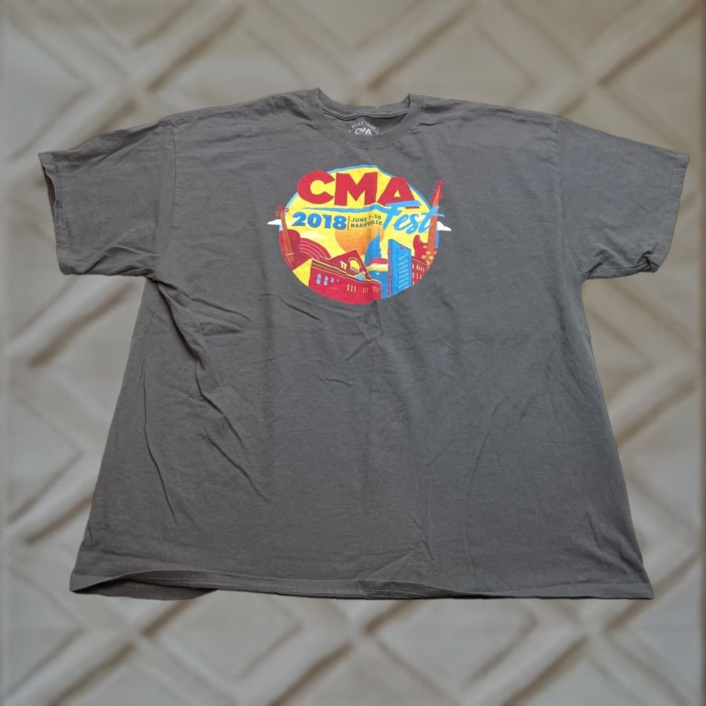 Vintage CMA World Shirt Mens 2XL Gray Short Sleeve CMA World Tee 2XL Gray Short Sleeve Men Music Size US XXL / EU 58 / 5 - 1 Thumbnail