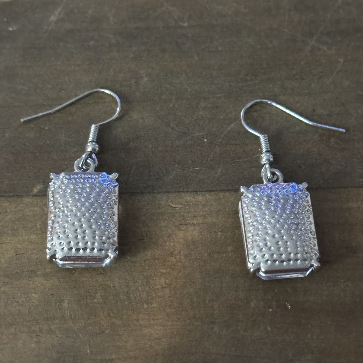 Other Silver tone rectangular clear faceted stone dangle earrings Size ONE SIZE - 3 Thumbnail