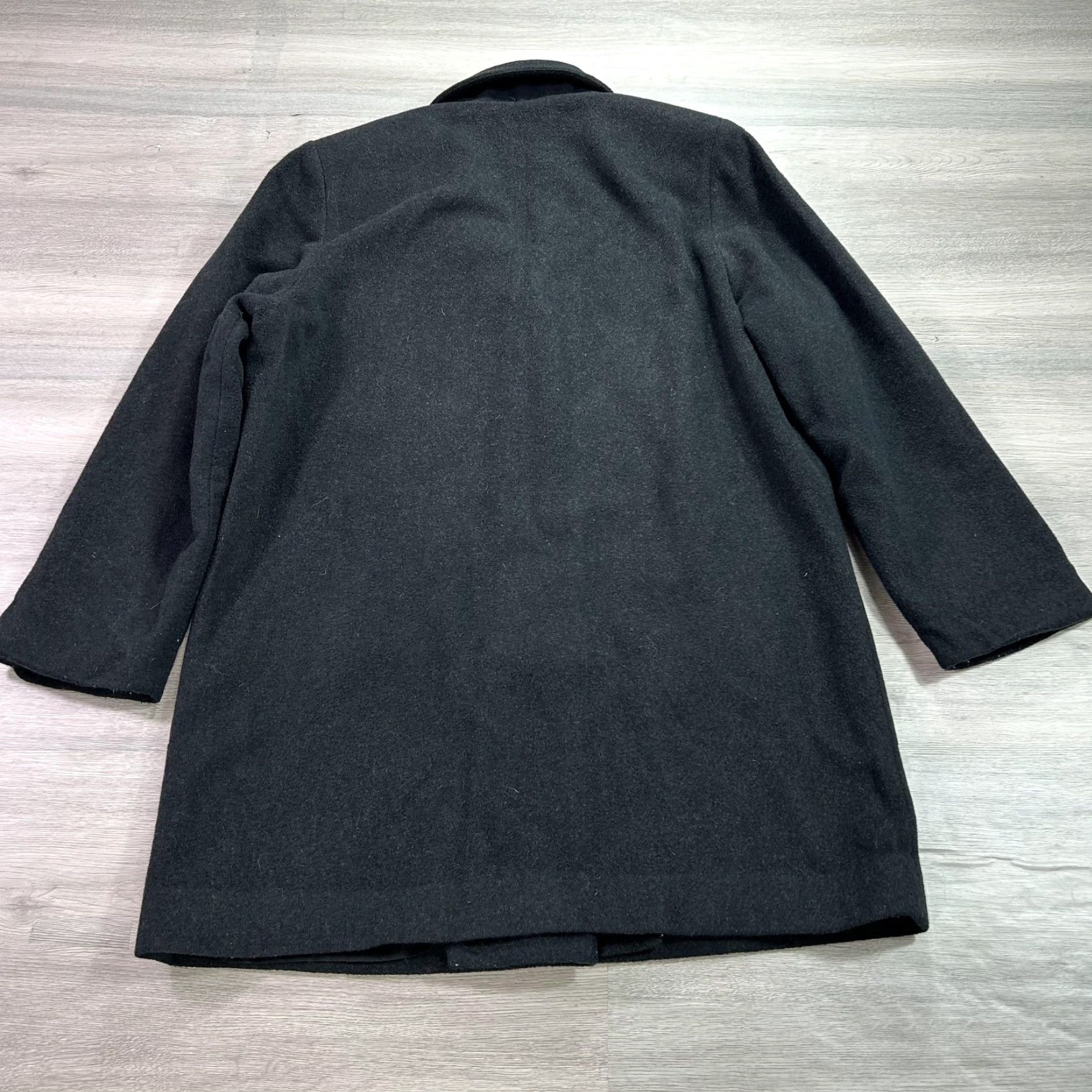 Vintage Kristen Blake Coat Womens Small Black Wool Cashmere Blend Lined Made USA Pockets Mid-Length Button Single-Breasted Overcoat Size S / US 4 / IT 40 - 2 Thumbnail