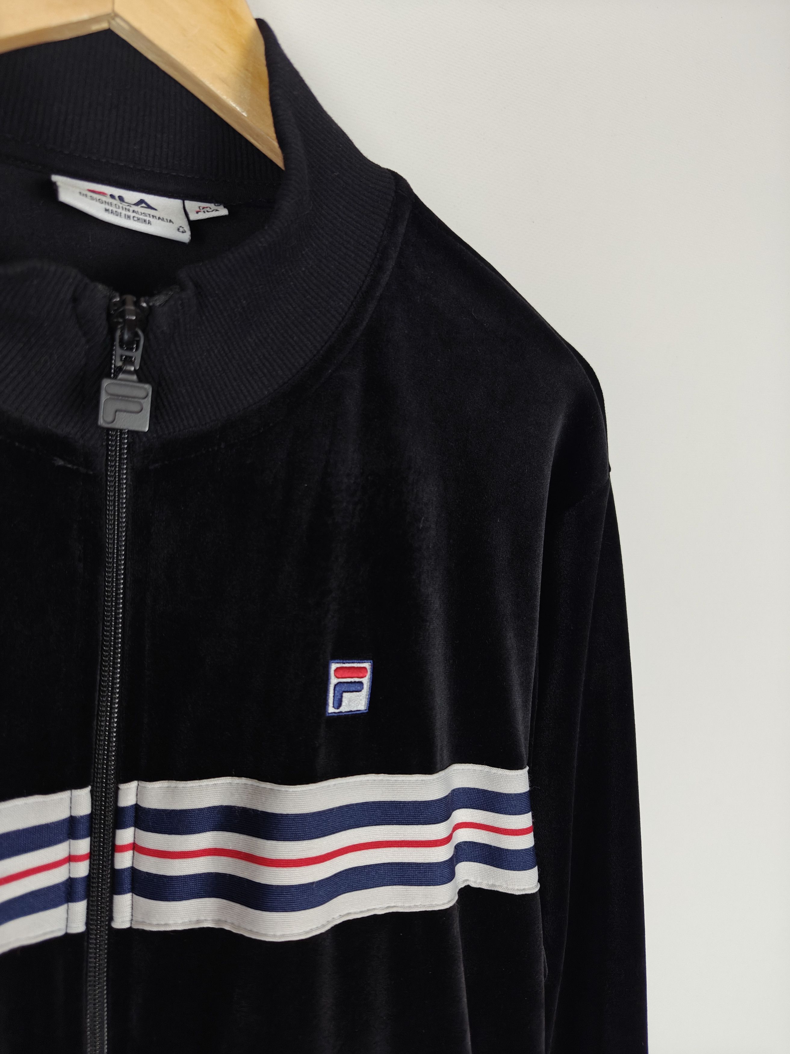 Fila Fila Velour Track Top Jacket Casual Black size M Size US M / EU 48-50 / 2 - 4 Thumbnail