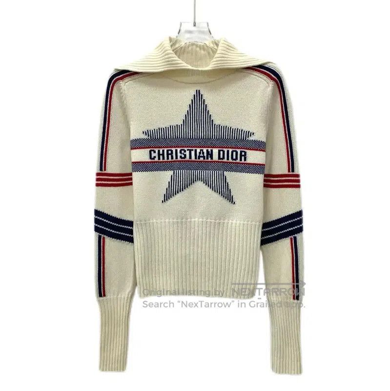 Dior Dior Beige Wool Women's Sweater with Star Design . Size S / US 4 / IT 40 - 1 Thumbnail